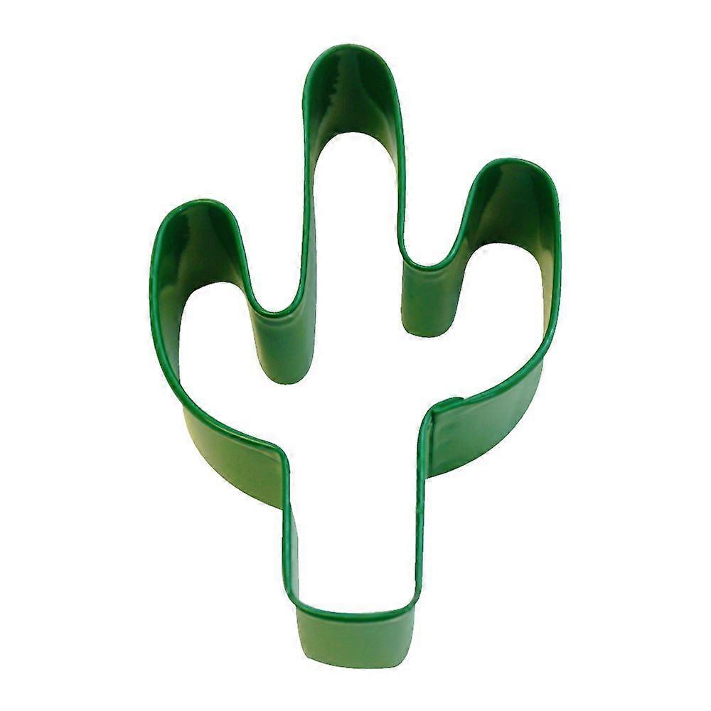 Cactus Shaped Cookie Cutter Green Poly-Resin Coated Childrens Baking