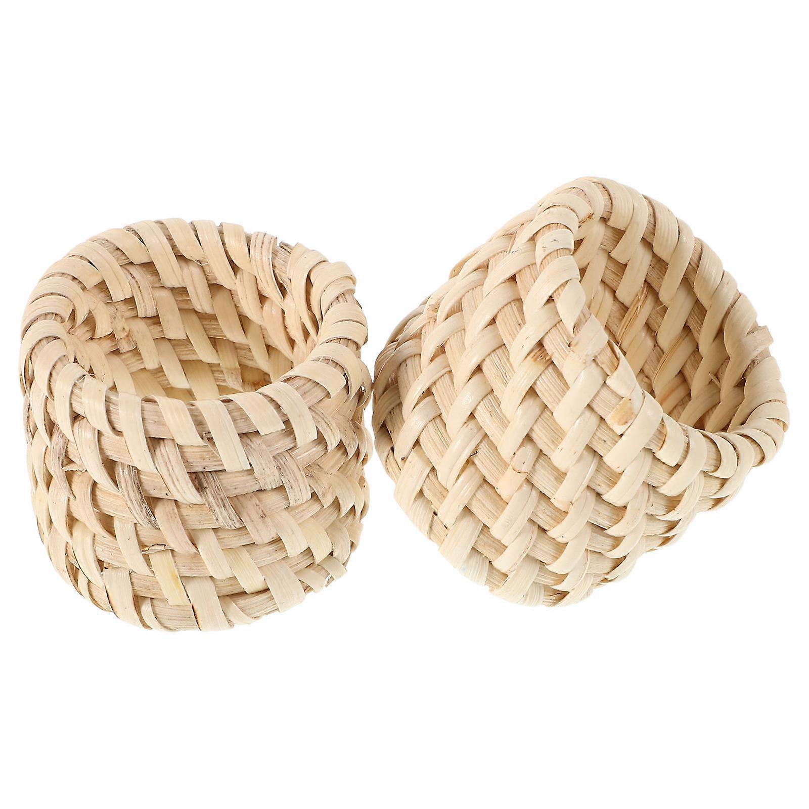 Rustic Farmhouse Napkin Rings Round Woven Napkin Rings for Party 10Pcs