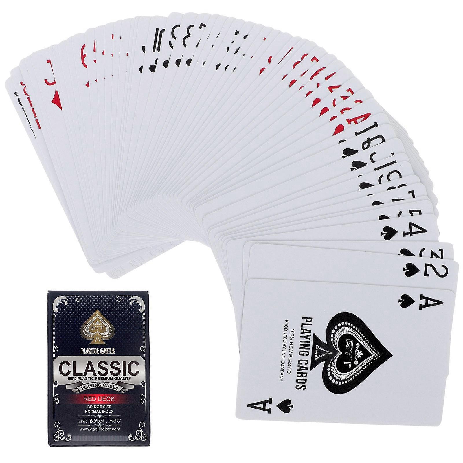 Playing Cards Party Favors Rectangle Cards Game Poker Night Assorted Color Plastic Entertaining 1 Set