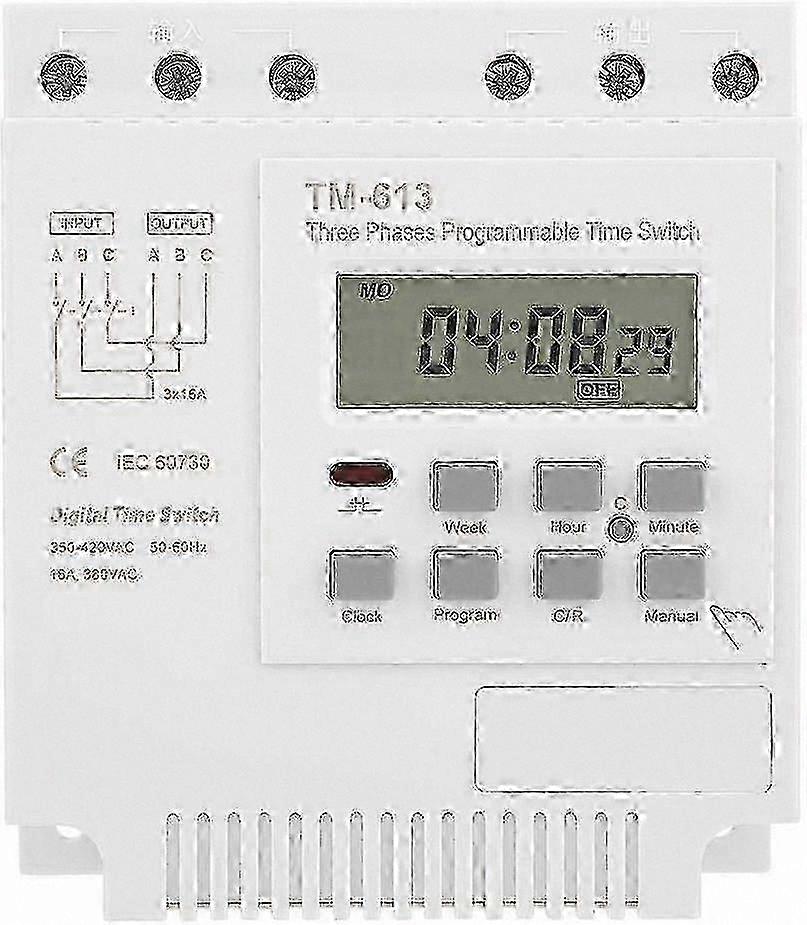 Programmable Three-Phase Timer Switch 380V 50-60Hz 16A Weekly Power Relay Digital Clock Intelligent Time Control Solution