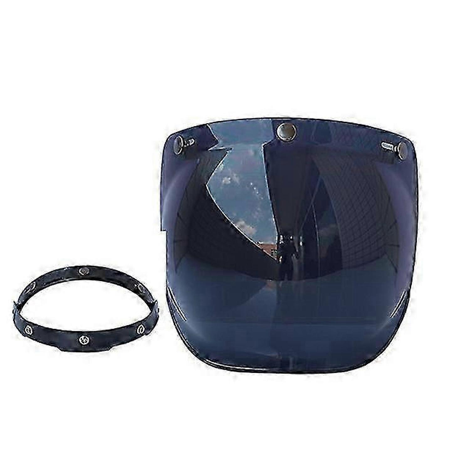 Motorcycle Anti-UV Anti-Scratch Helmets Lens Retro Bubble Visor Wind Shield Lens Universal for Standard 3-Snap Open Face Helmets