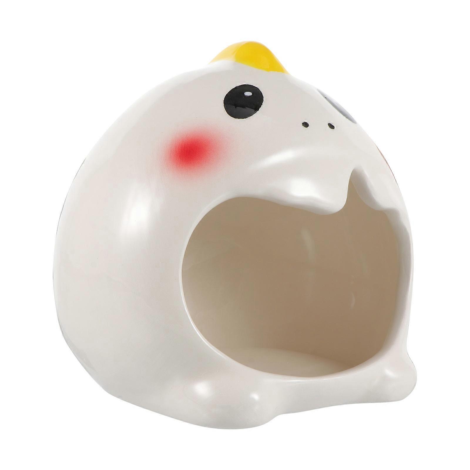 Ceramic Hamster Cage for Cooling Nest with Cartoon Design 1 Unit