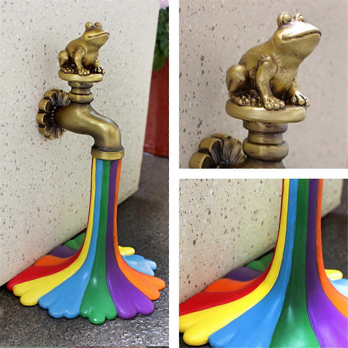 Flowing Rainbow Resin Statue Scene Decoration