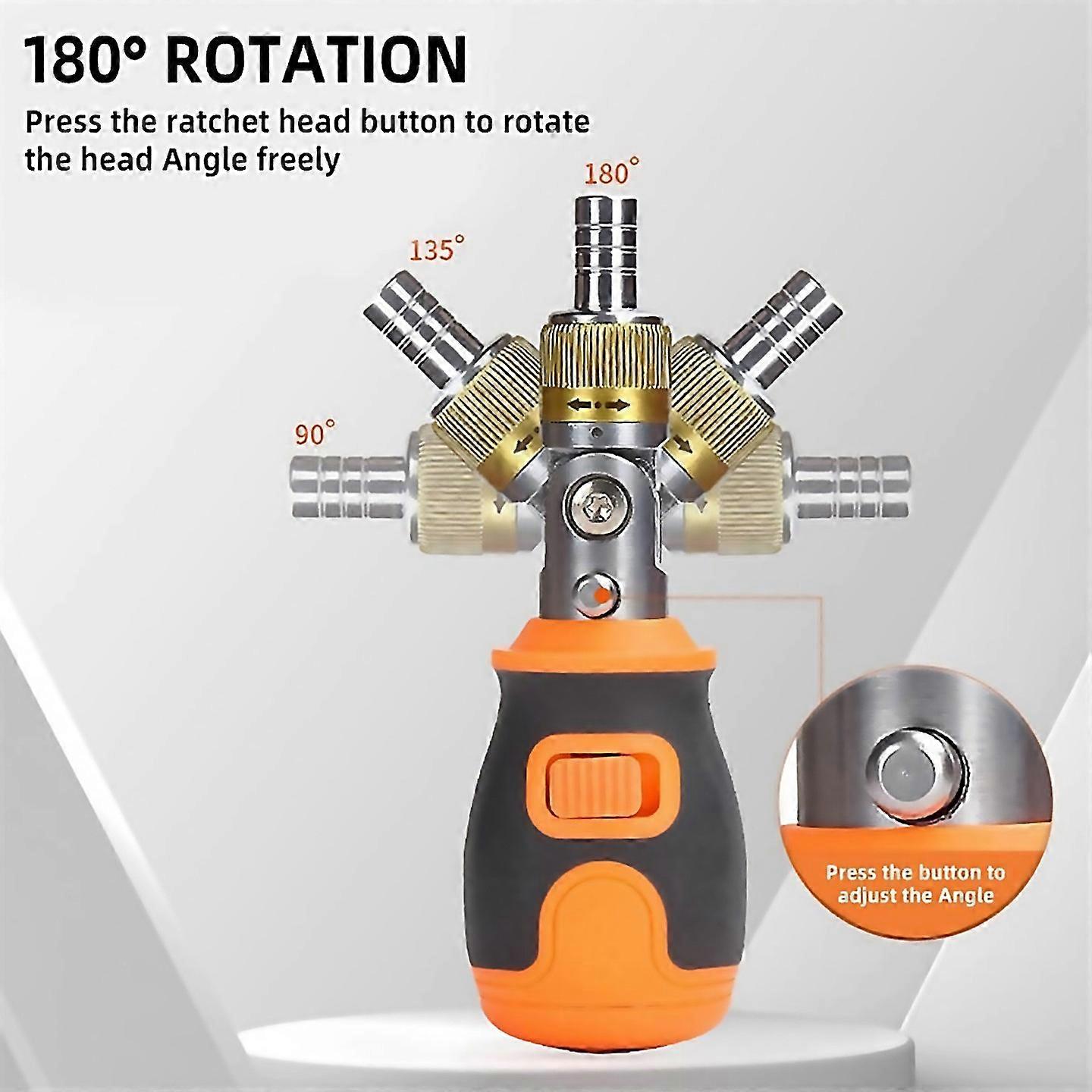 For Eight In One Multifunction S2 Batch Head 2way Ratchet Adjustable Grey