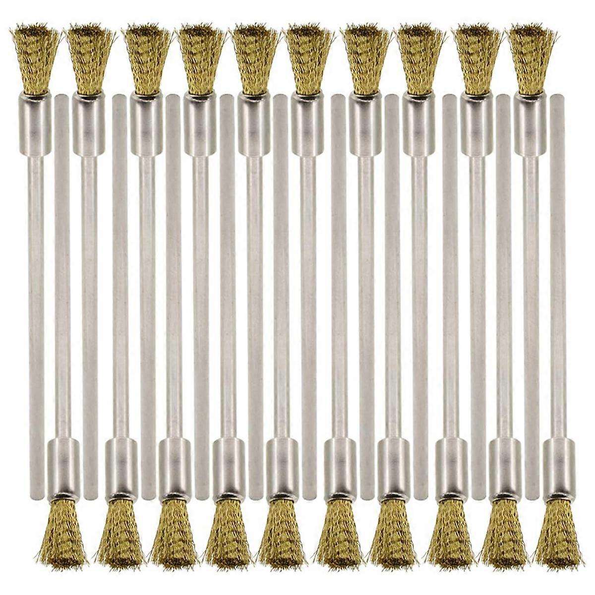 20PCS Brass Wire Brushes with Extended Handle