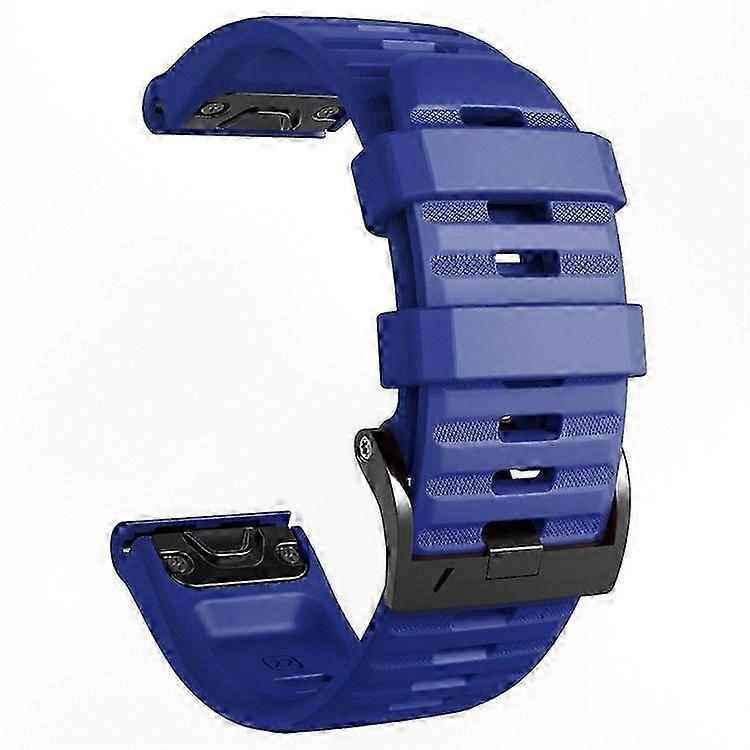 26mm Black Silicone Watch Band with Buckle for Garmin Fenix 7X 6X Pro Tactix 7 Pro 5X Plus-Compatible Replacement Strap