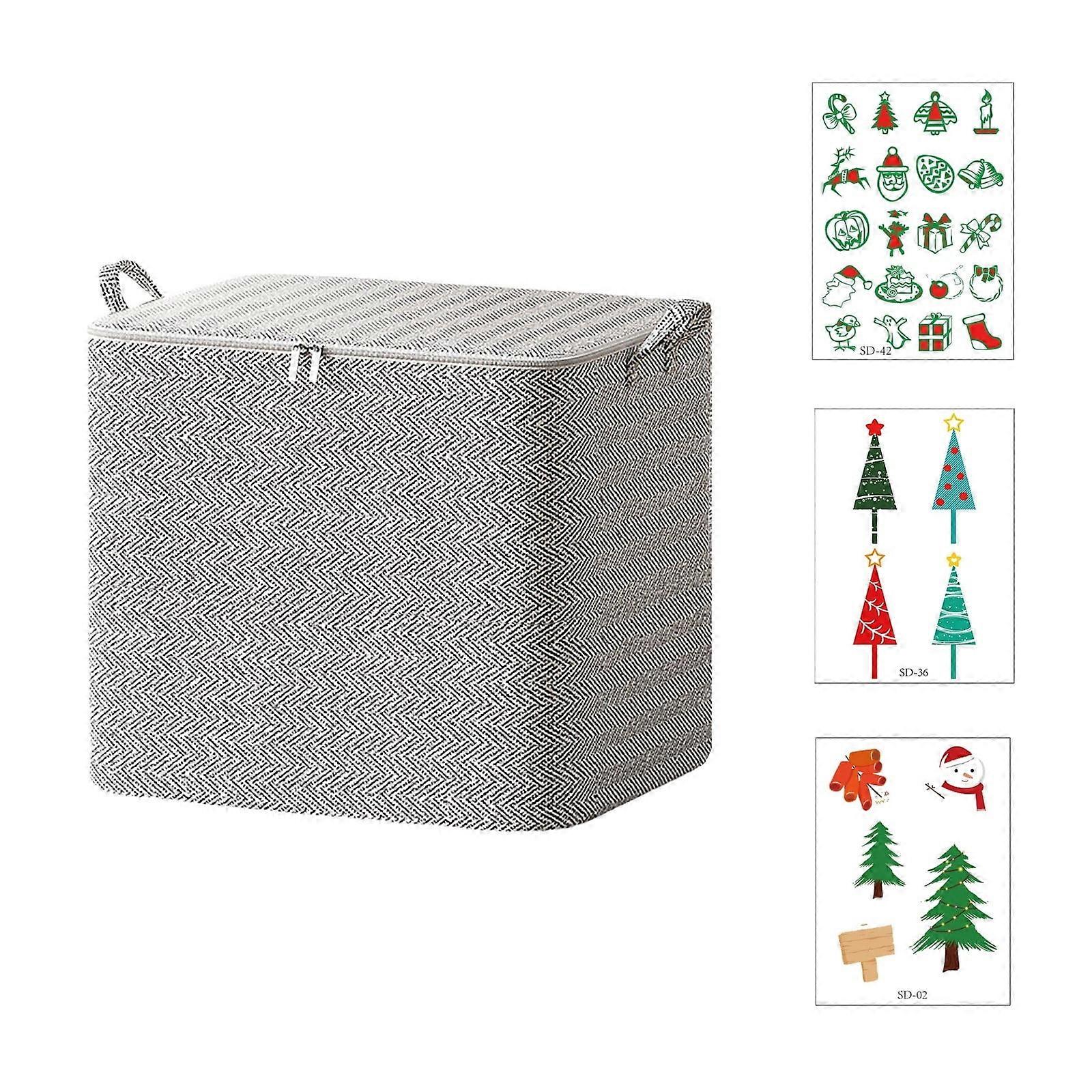 Foldable Storage Bag, Non-Woven Zipper Organizer, Compatible with Closet, Stackable with Handle, 1PC