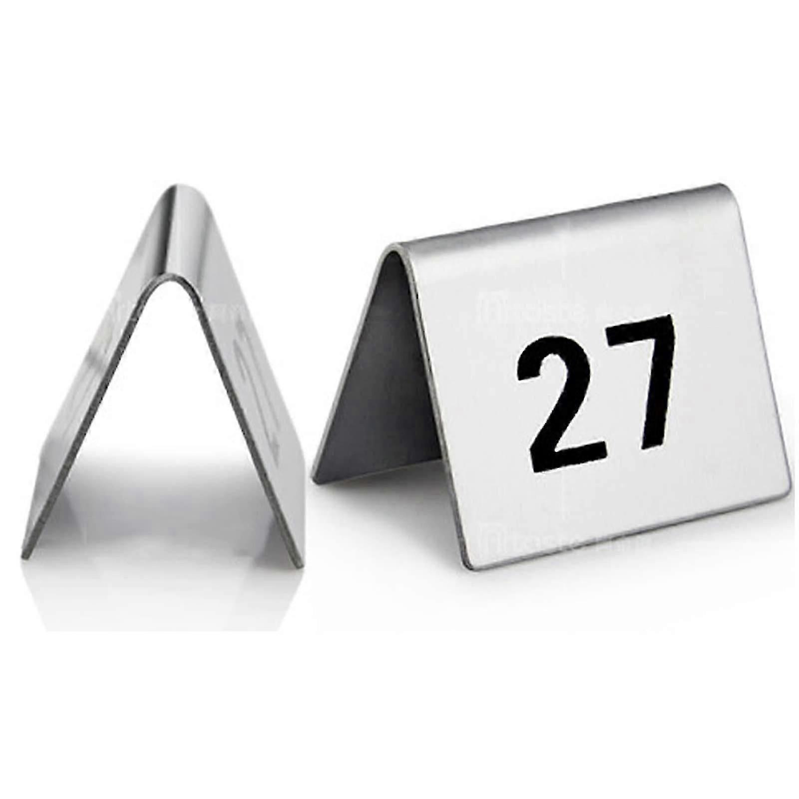 50 pièces en acier inoxydable Numéros de table pour une utilisation au café L 40 x l 50 mm