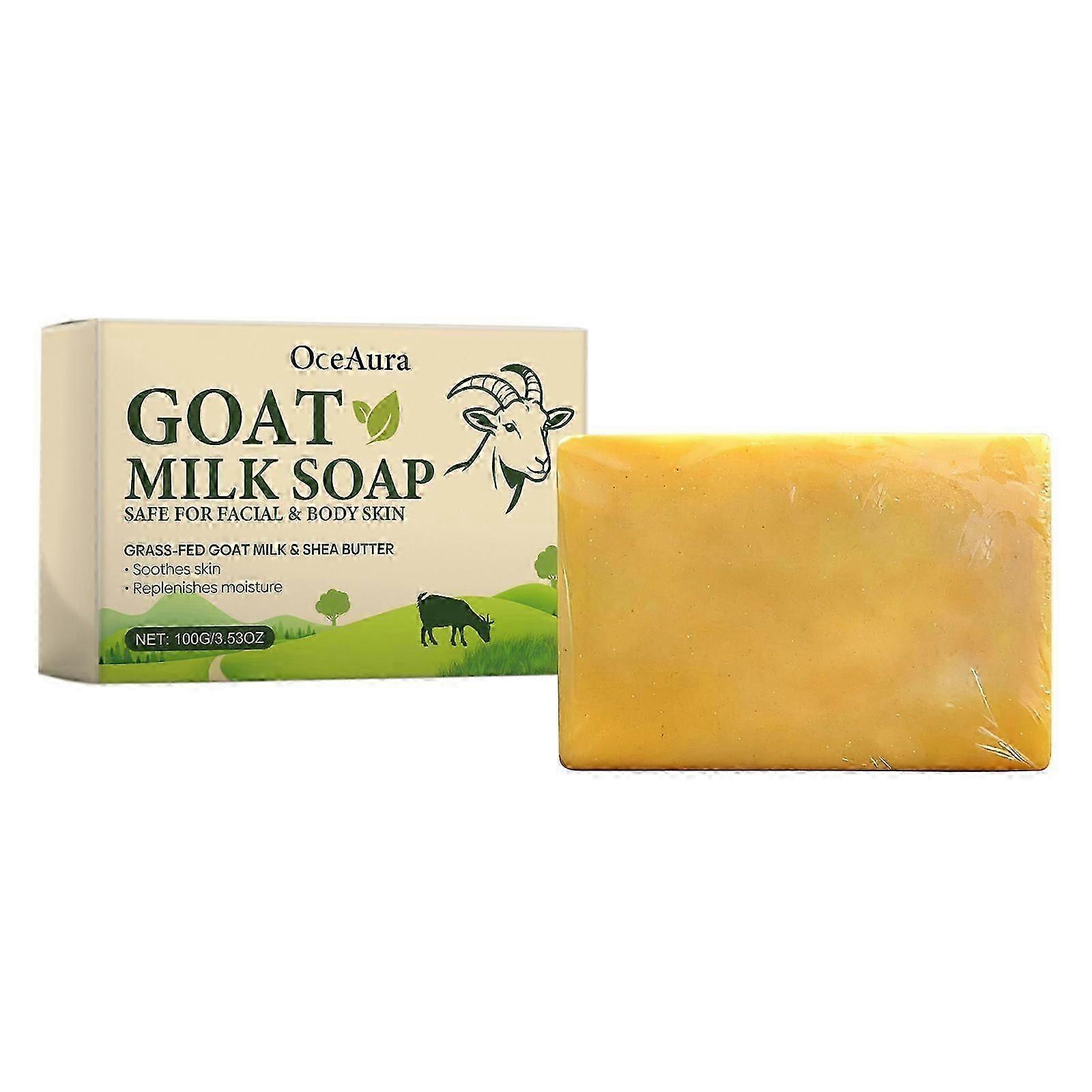 Organic Goat Milk Soap Bar: Shea Butter Enriched for Dry Sensitive Skin - Moisturizing Face & Body Bar - Goat Milk Bar Use on Face Body Hands for All