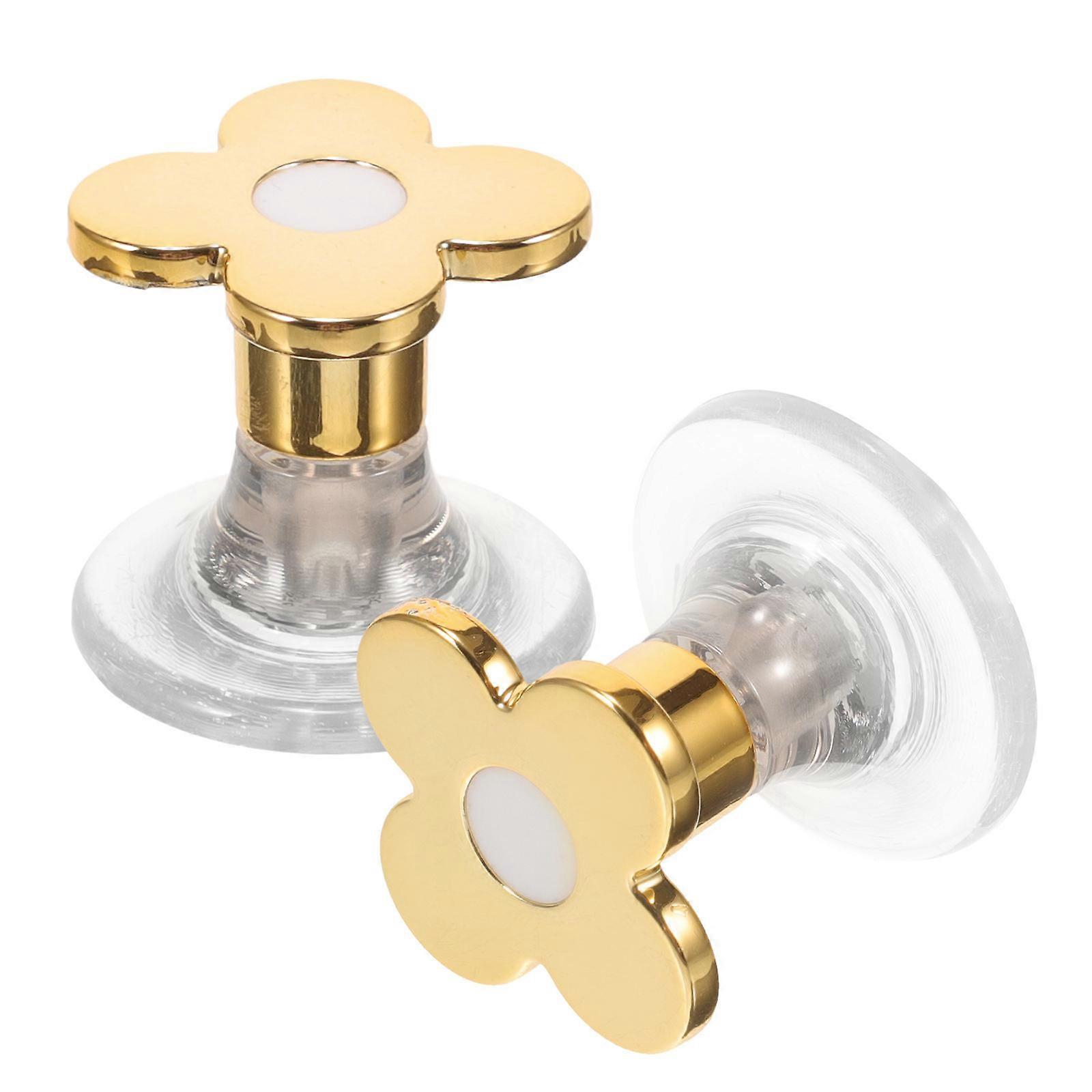 Toilet Button Handle Golden for Flushing Manicure 8Pcs with Adhesive