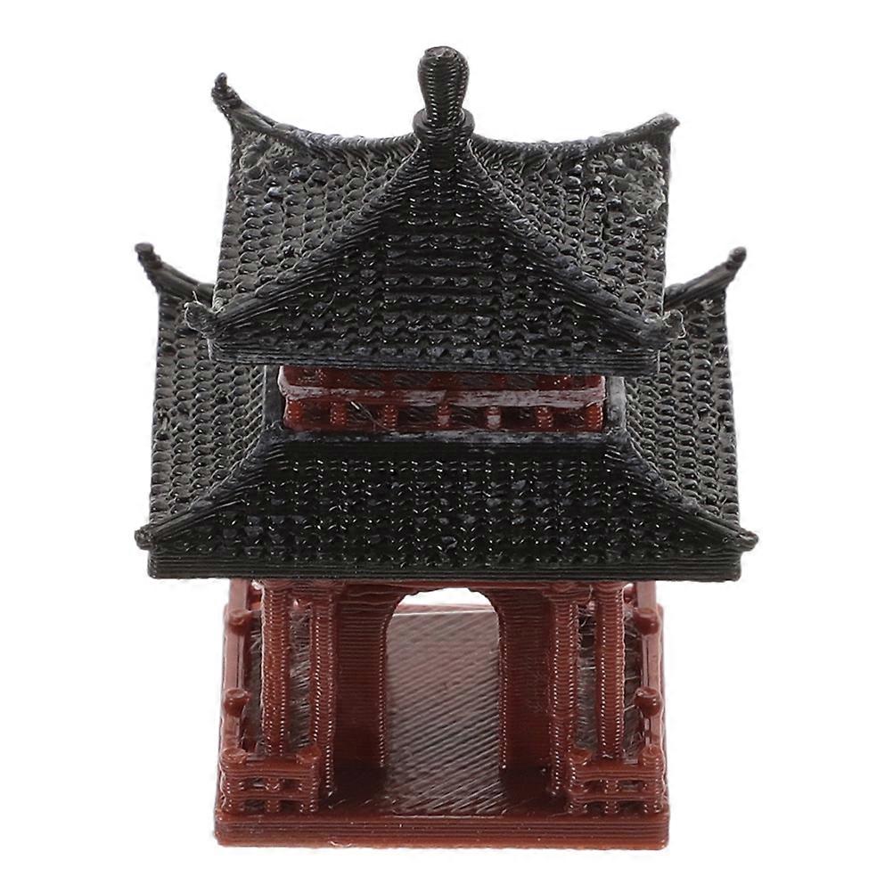 Chinese Style Pavilion Statue 3Pcs Mini Plastic Landscaping Decoration