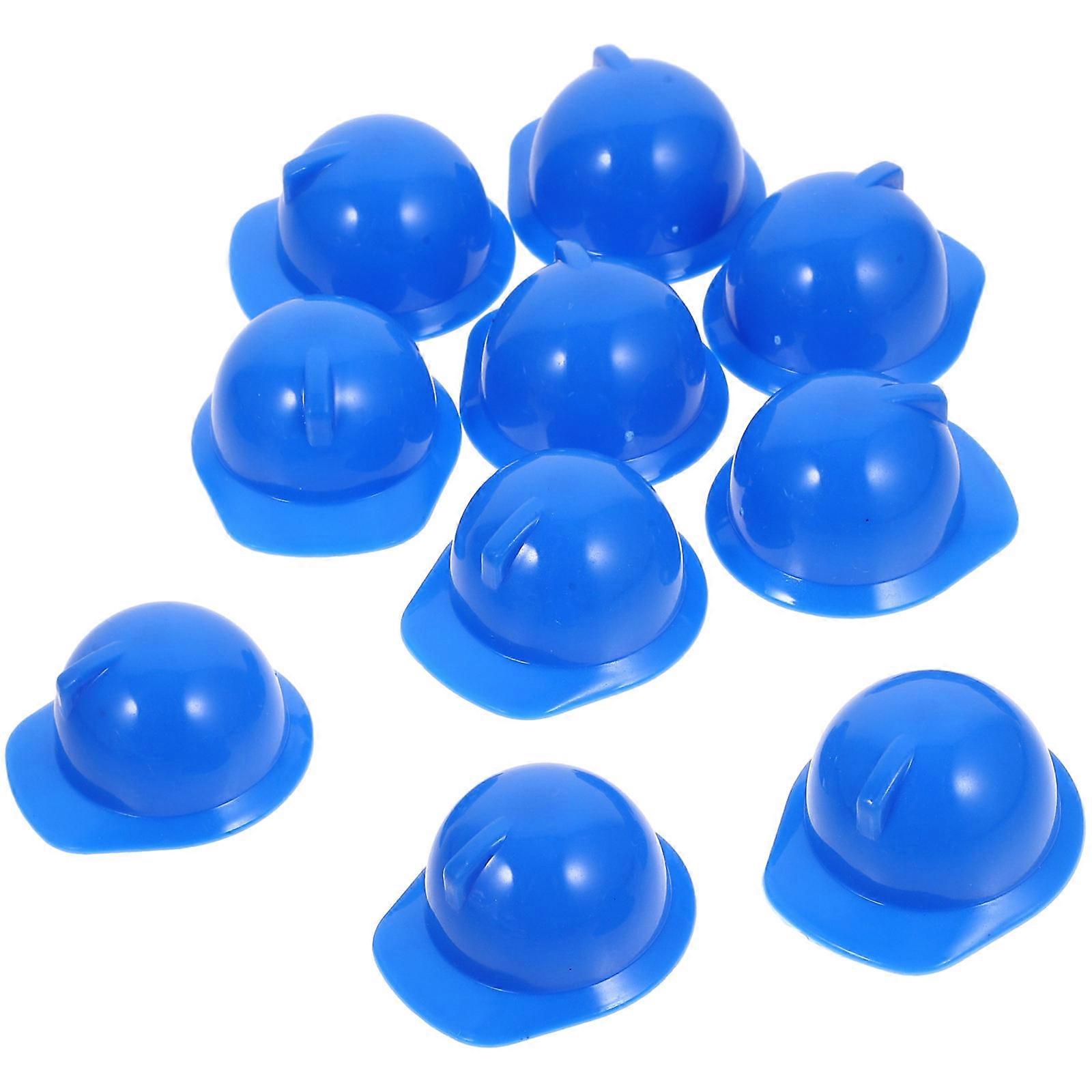Plastic Dolls Hard Hat for Decor 20Pcs Blue Miniature Construction