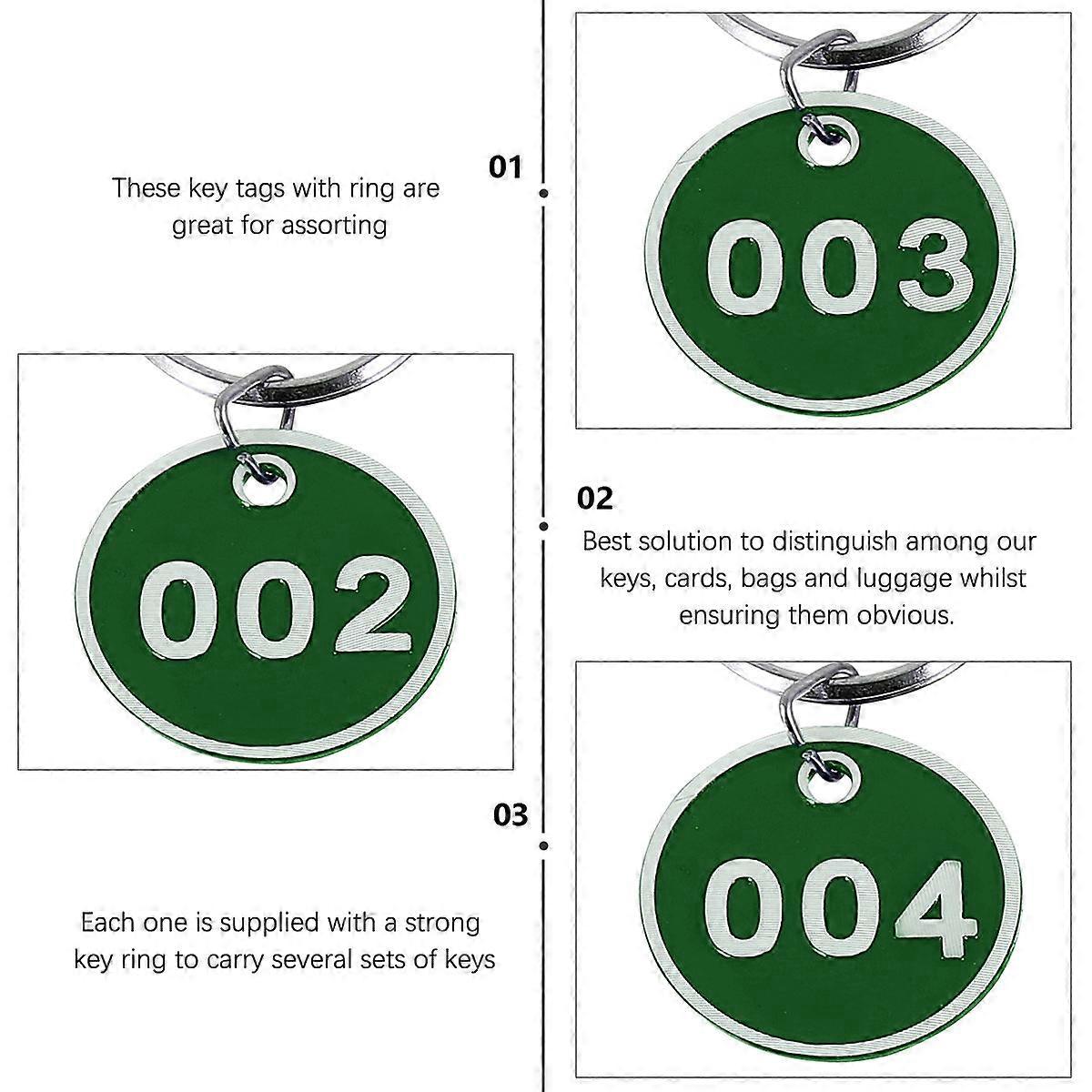 Round Numbered Key Tags Key Chain Tag for SPA House Locker Durable Practical 10Pcs