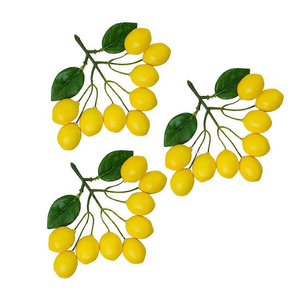 Simulation Froth Lemon String Faux Lemon Skewers for Decoration 3Pcs Set