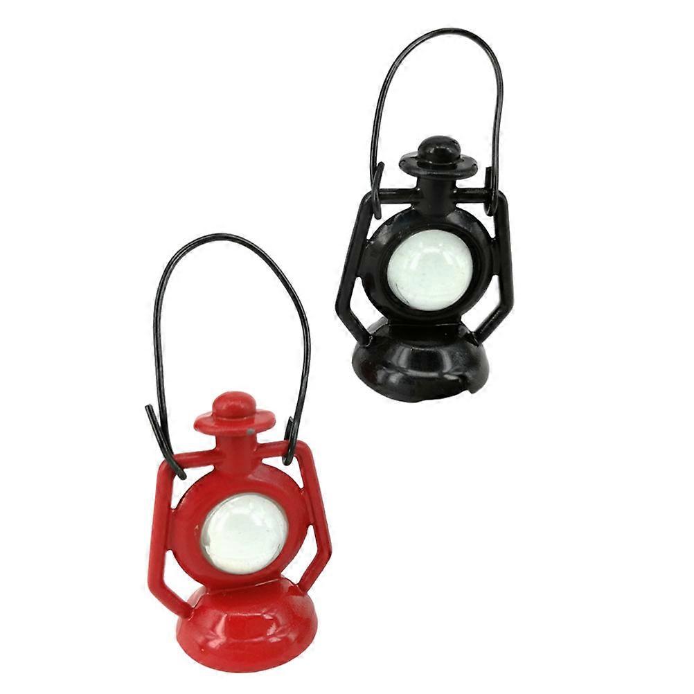 Mini House Ornament Retro Kerosene Lamp for Decor 6Pcs