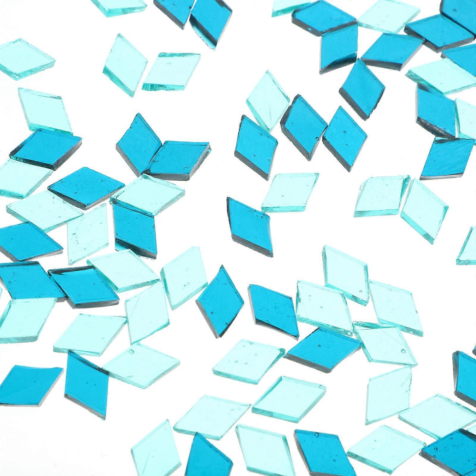 DIY Tiles 5Pcs Surface Decoration Rhombus Shape Modern Style Blue Color 1.5X1.5CM Perfect For Craft Projects