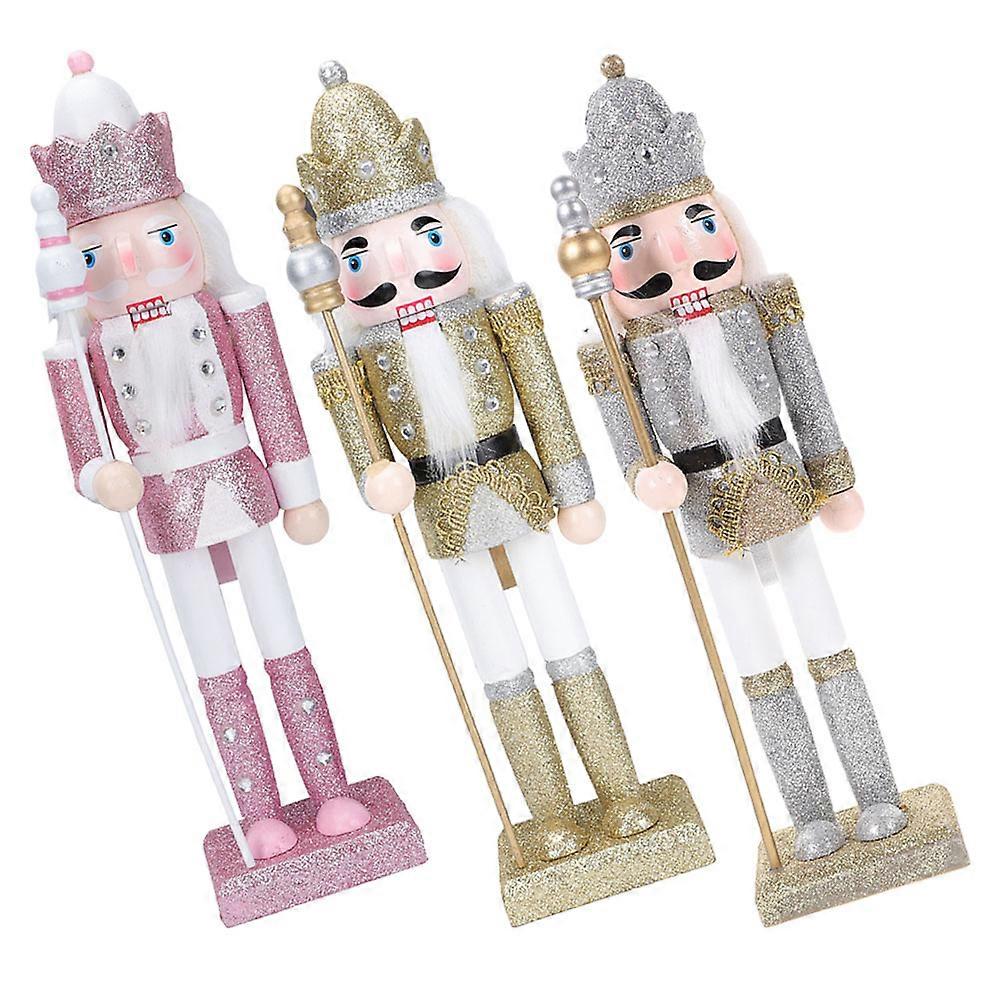 Wooden Nutcracker Christmas Nutcracker Soldier Figures for Decoration 6Pcs