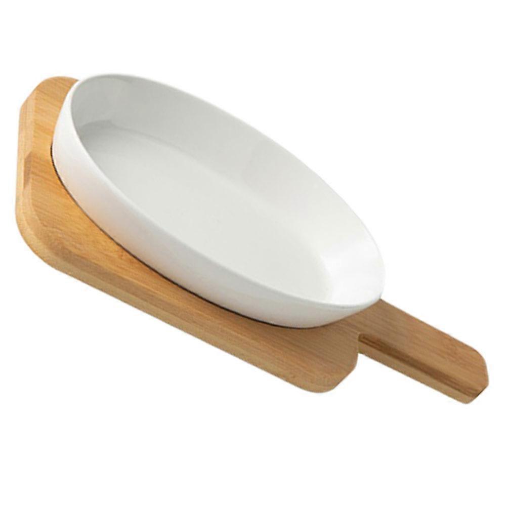 Household Bakeware Oval Baking Pan for Baking Use 2Sets White Ceramic