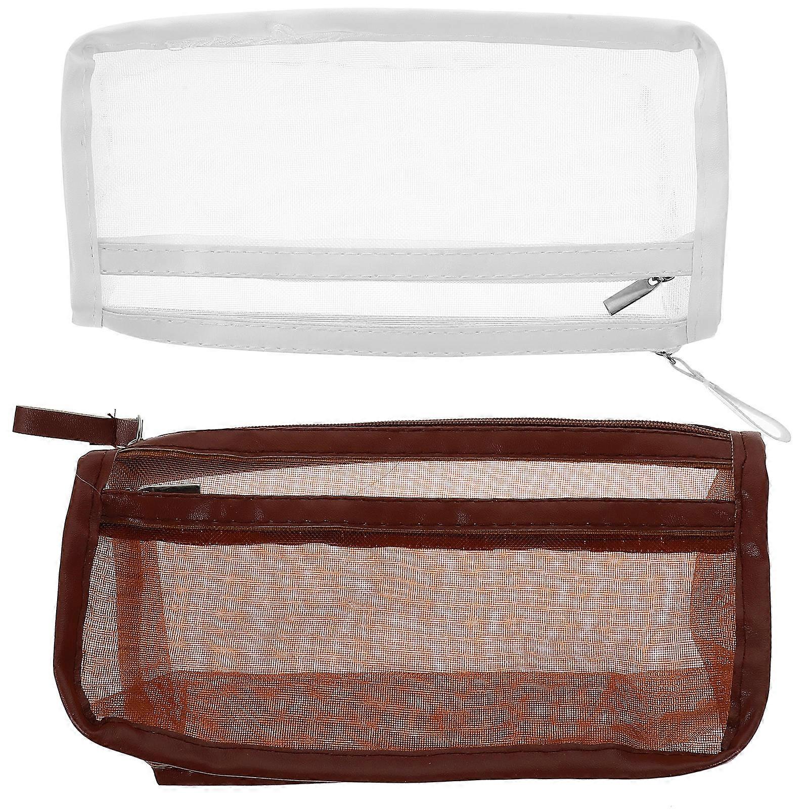 Double-layer Mesh Pencil Case Suitable For Artists Travelers With Large Capacity 10 Pcs
