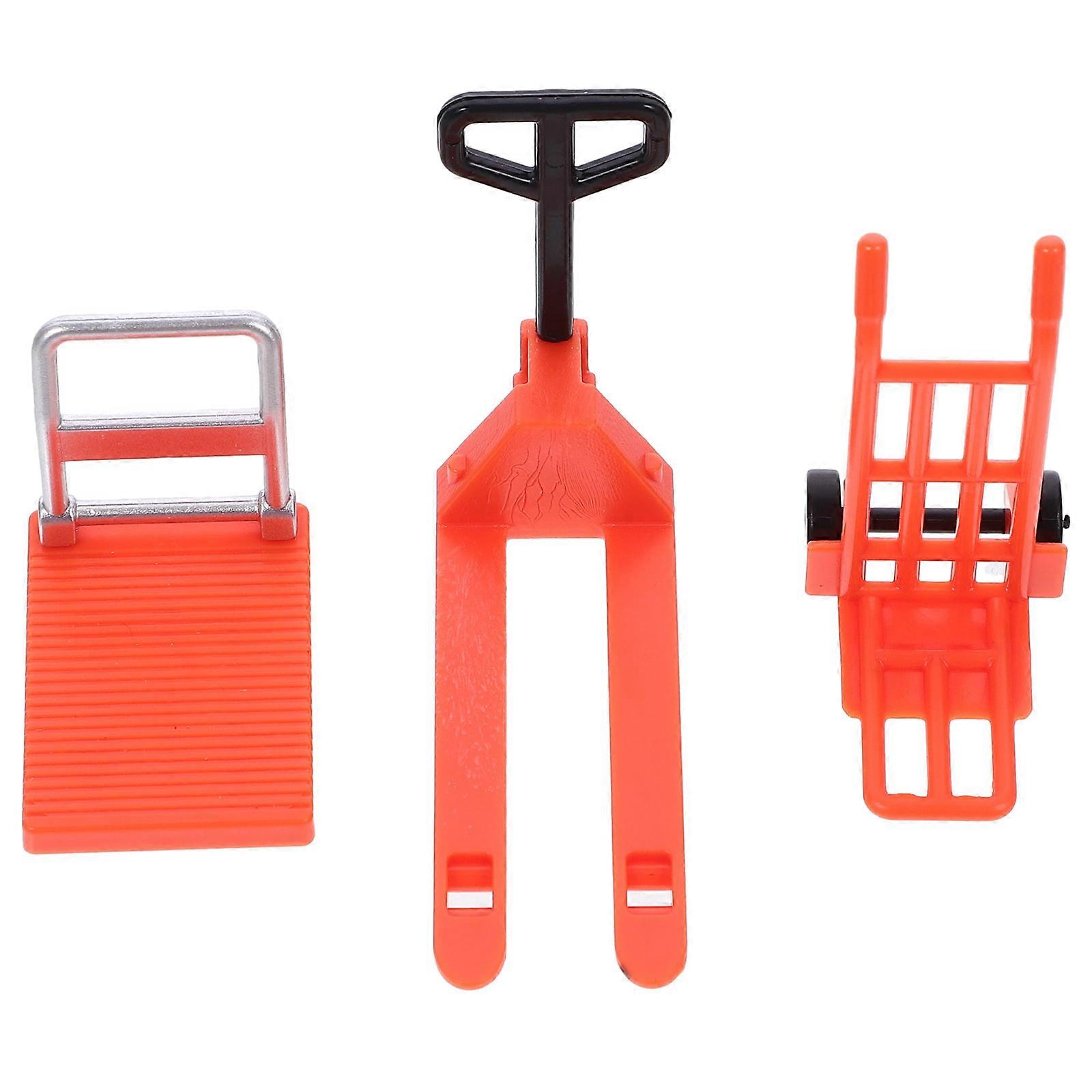 Miniature Platform Cart Toy Designed For Kids Encouraging Hand Muscle Exercise During Construction Vehicle Play Available In Orange 3 Sets