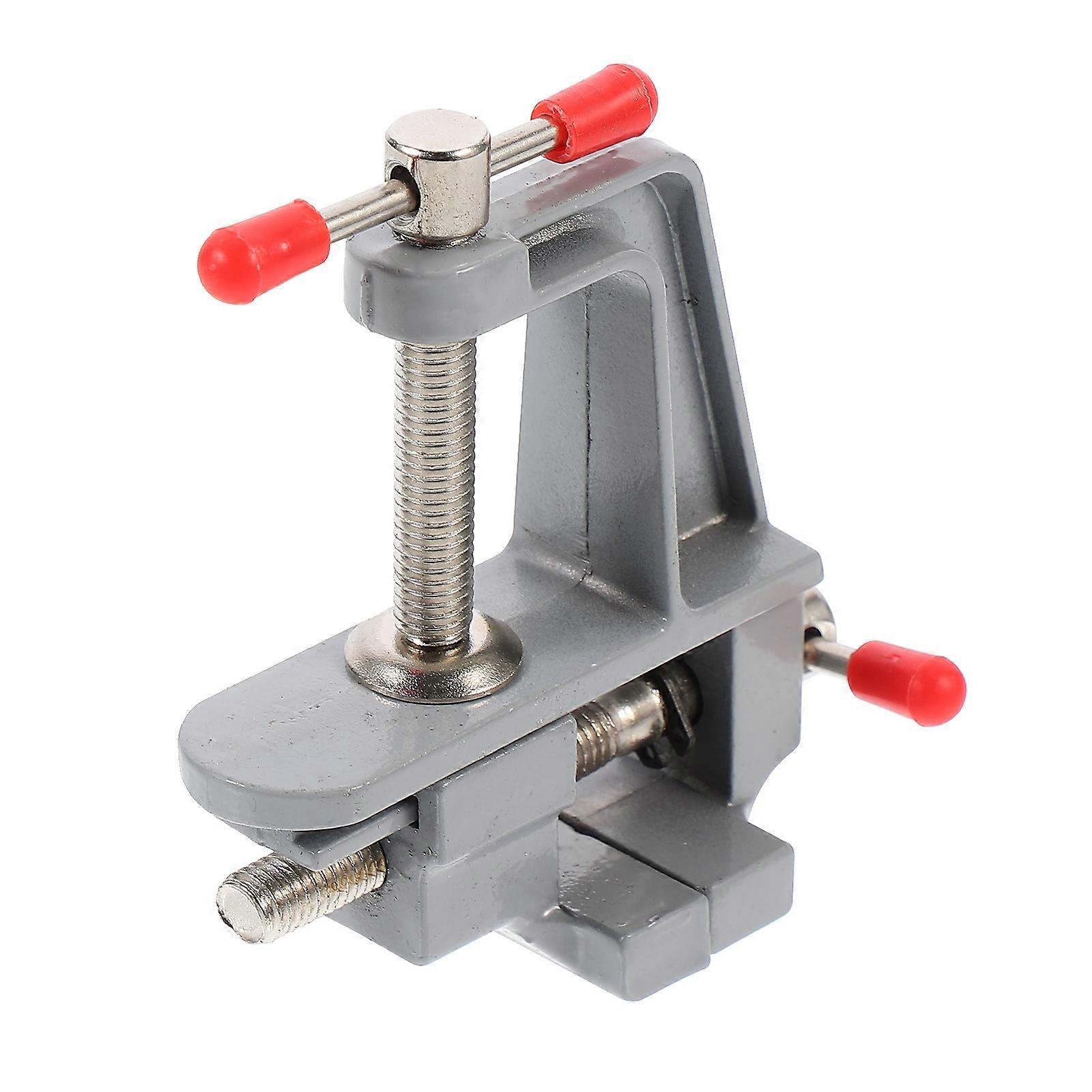 Small Bench Vise For Craftsmanship In Grey Practical Design Adjustable Jaws 1Pack