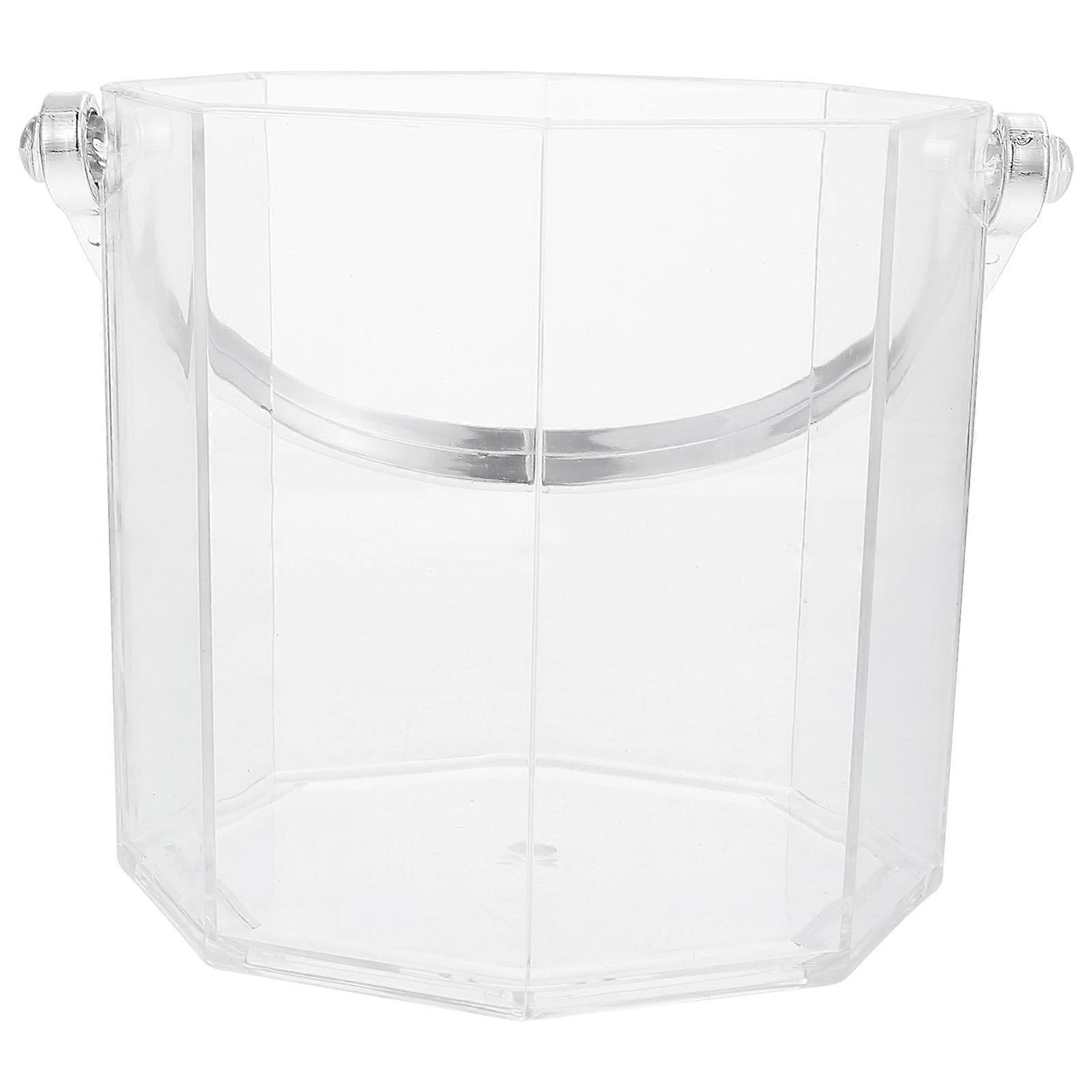 Portable Ice Bucket 1Pc KTV Creative Acrylic Ice Bucket Transparent For Bar Party Use Simple Octagonal Design Storage Solution