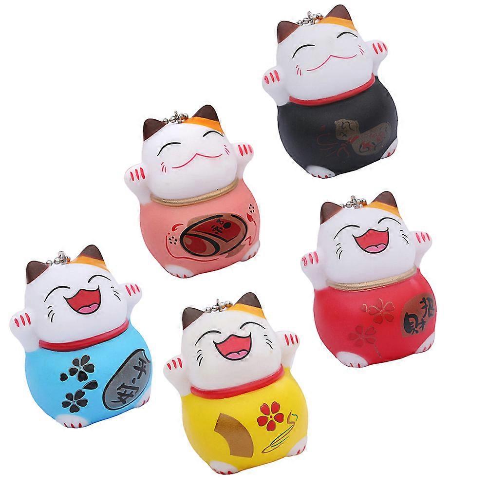 Multi-Purpose Cat Shape Key Chain Pendants For Friends Everyday Use 5Pcs Decoration
