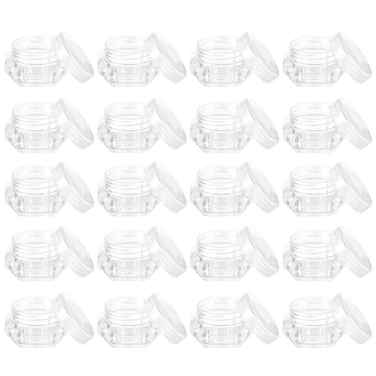 Loose Powder Container Cosmetic Pot Jars for Refillable Use 60Pcs Transparent