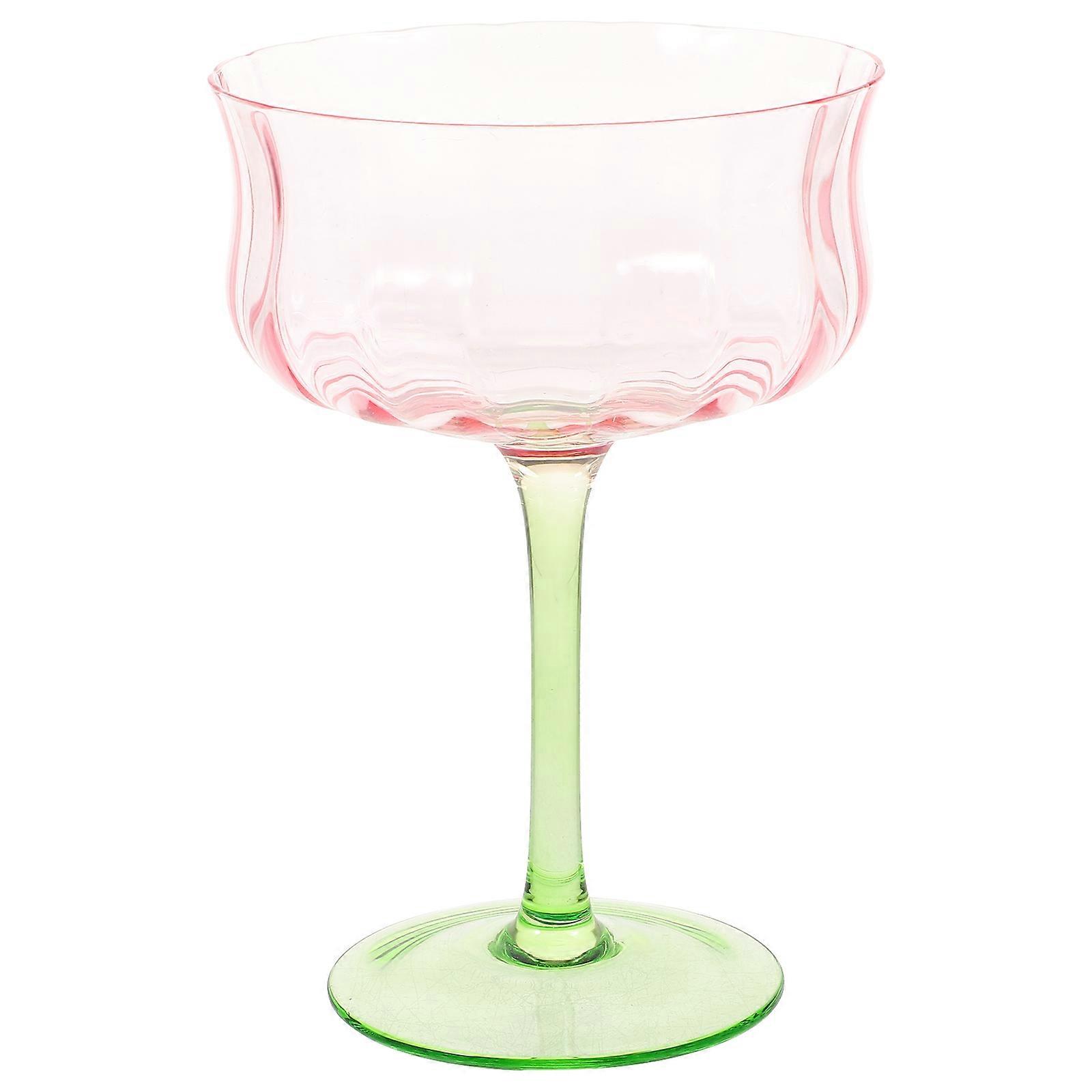 Drinks Goblet Glass Goblet Gradient Color Stemmed Drinking Glasses For Party Retro Charm 1Pack