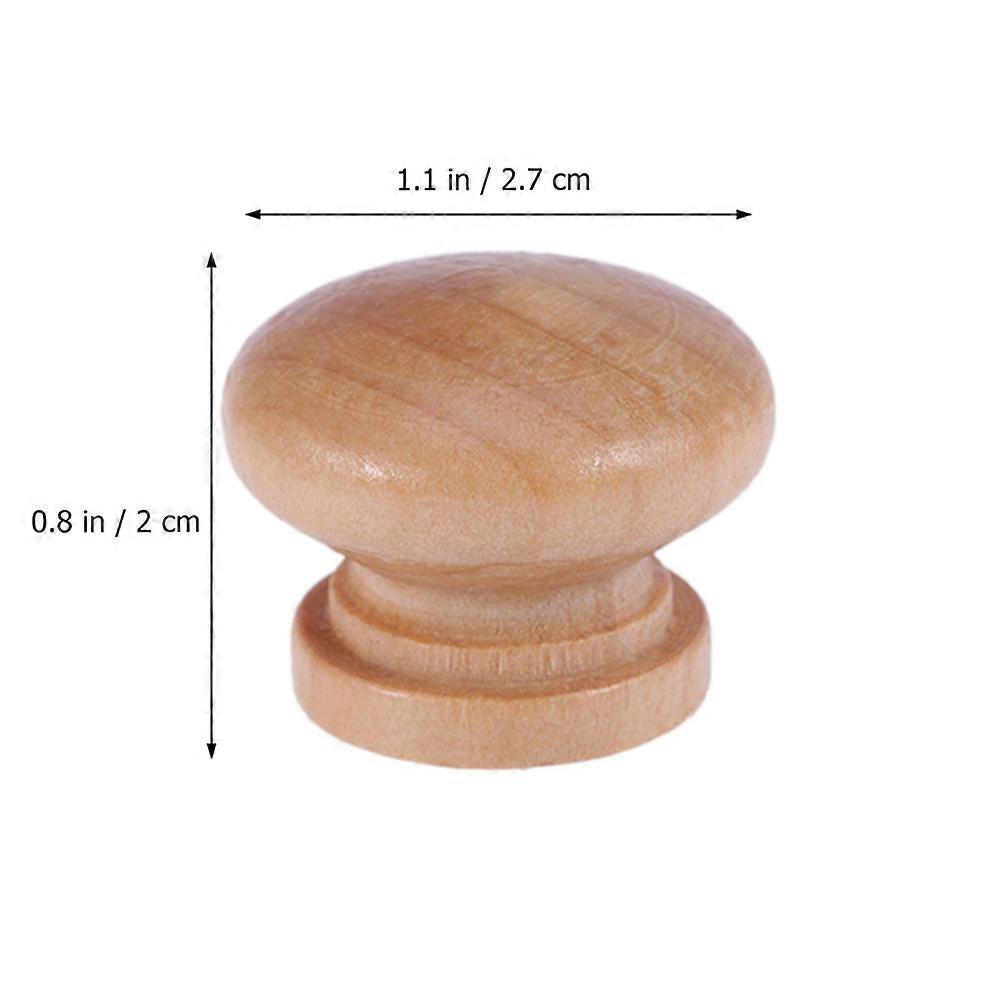 Mushroom Cabinet Knob Wooden Pull Handle for Drawer Use 20Pcs Khaki Color
