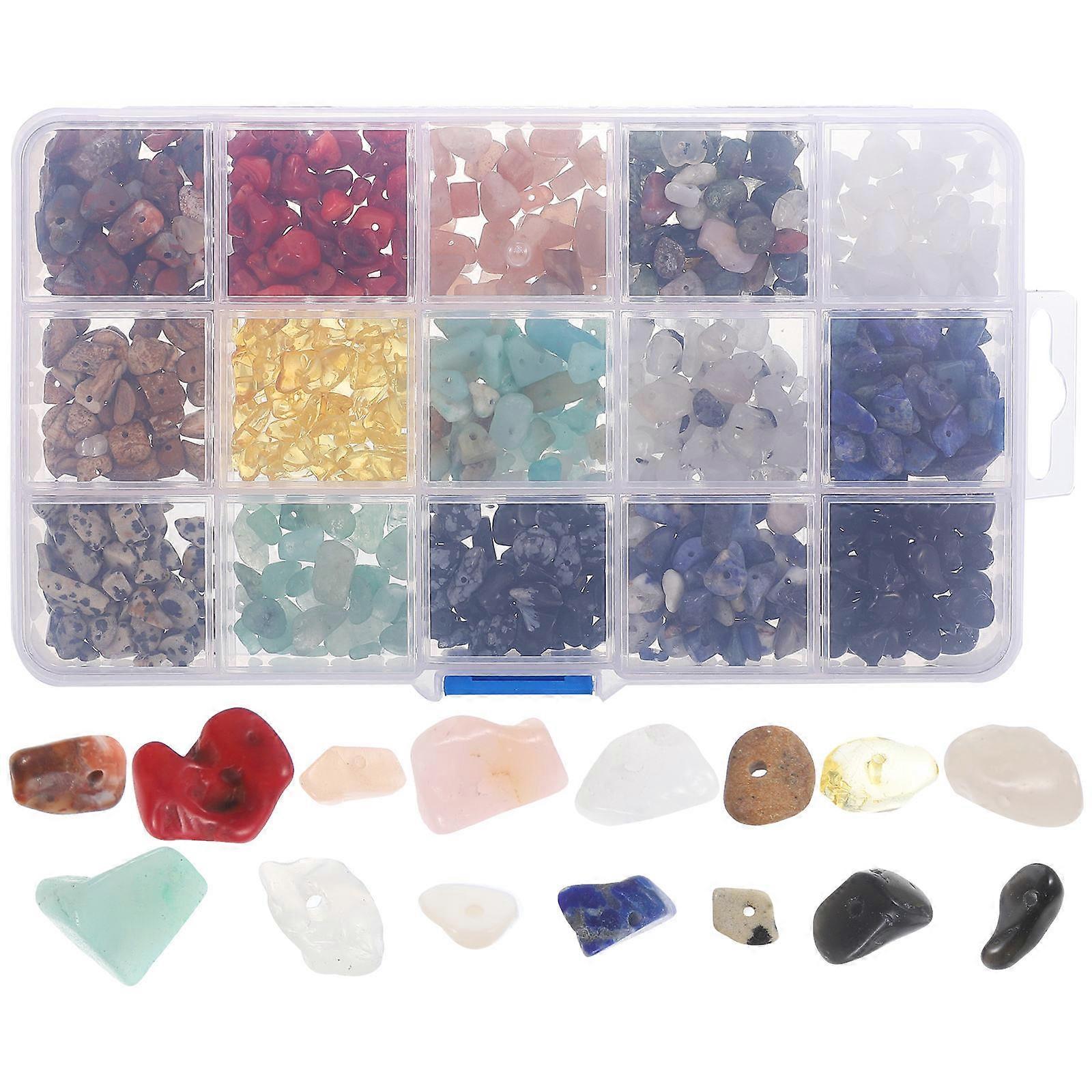 Natural Stone Beads for DIY 2 Boxes Irregular Gemstone Craft Beads Set