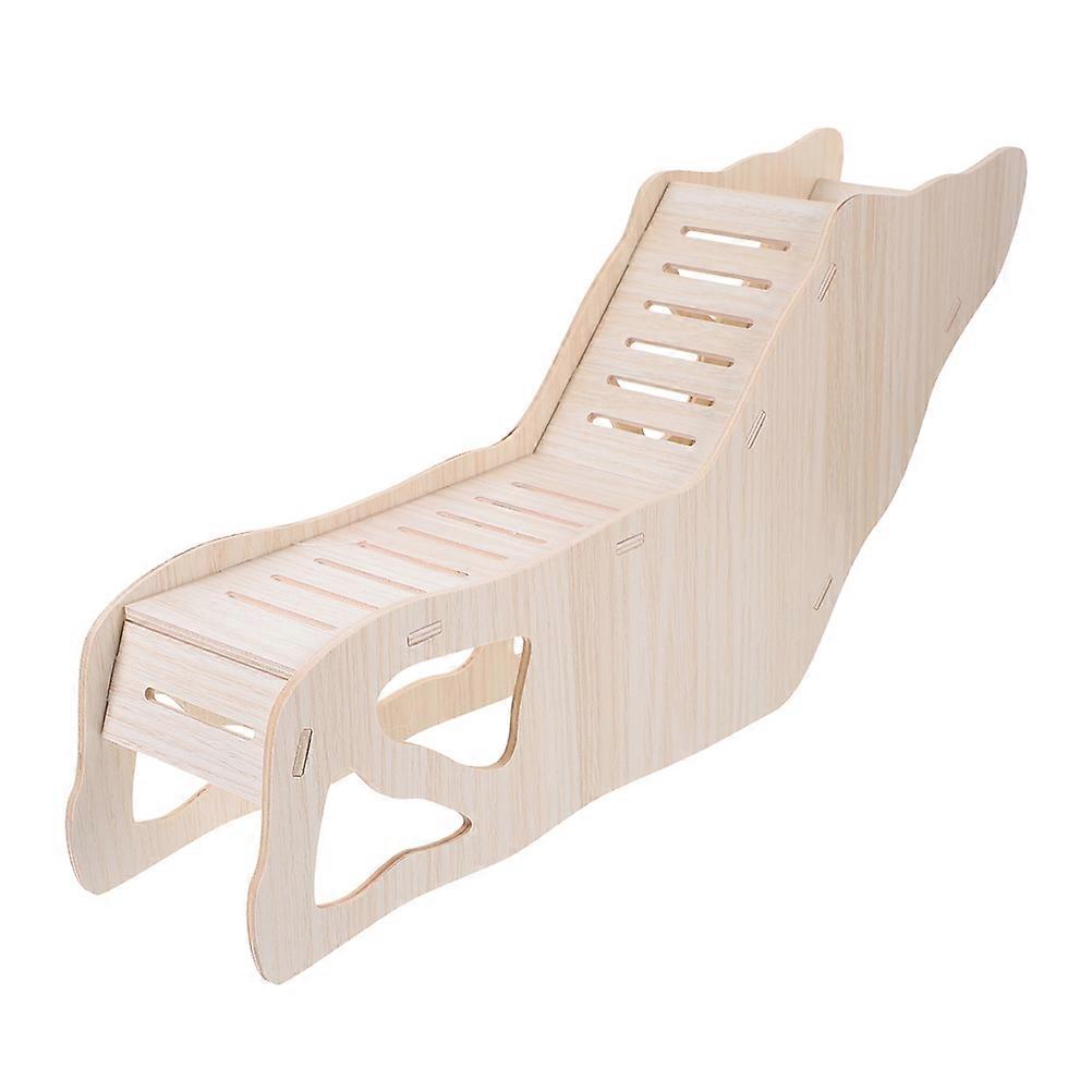 Hamster Hideout Wooden Ladder for Pet Use Beige Safe and Strong