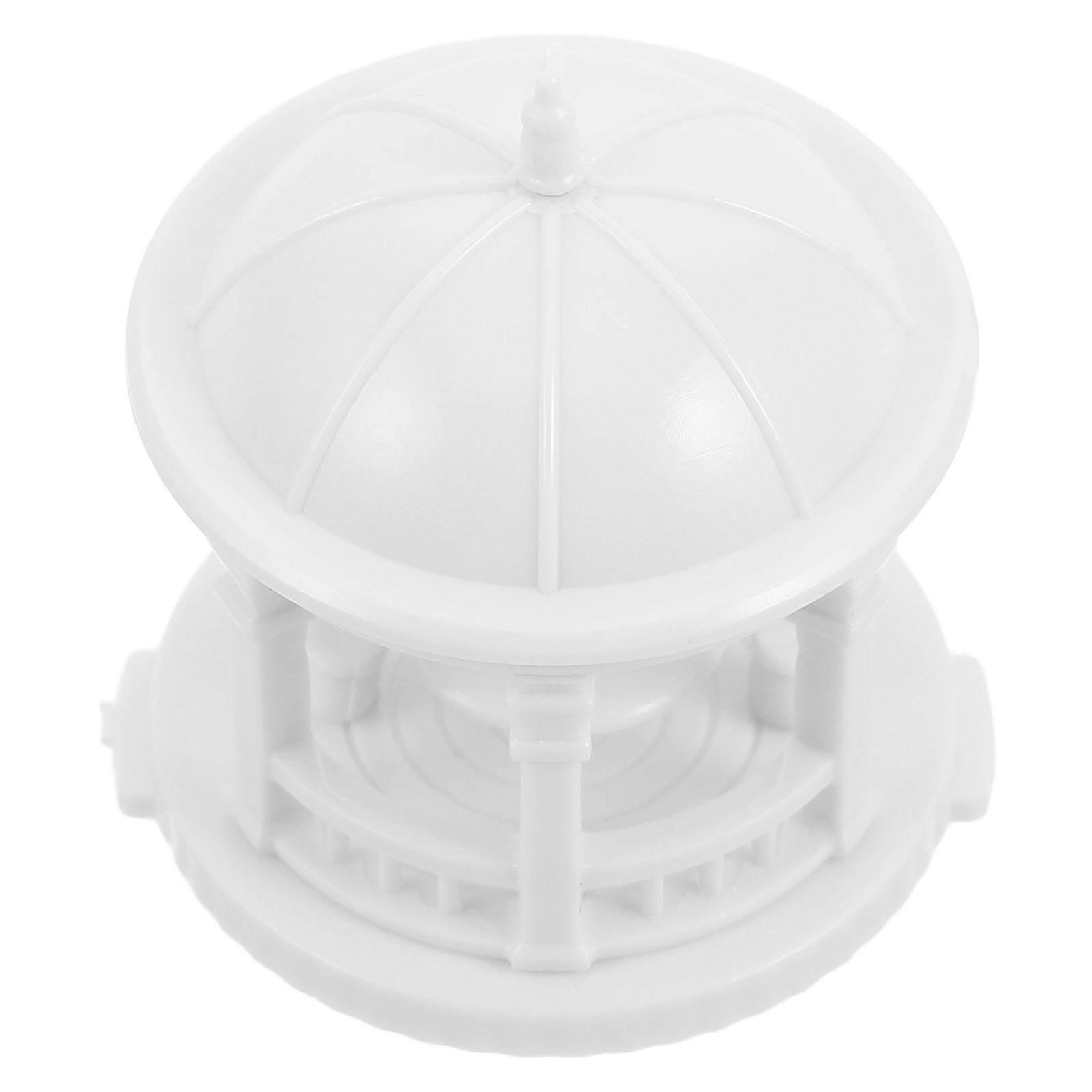 Miniature Pavilion Model Plastic Ornament for Garden 4Pcs White Set