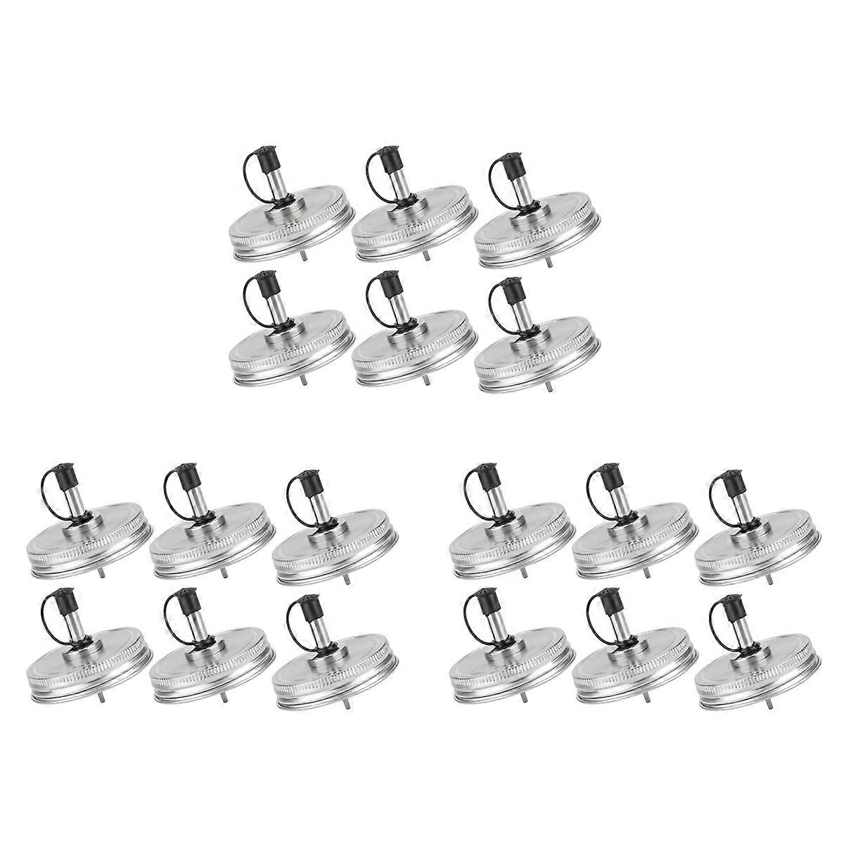 6PCS Regular Mouth Jar Pour Spout Lids with Plastic Caps