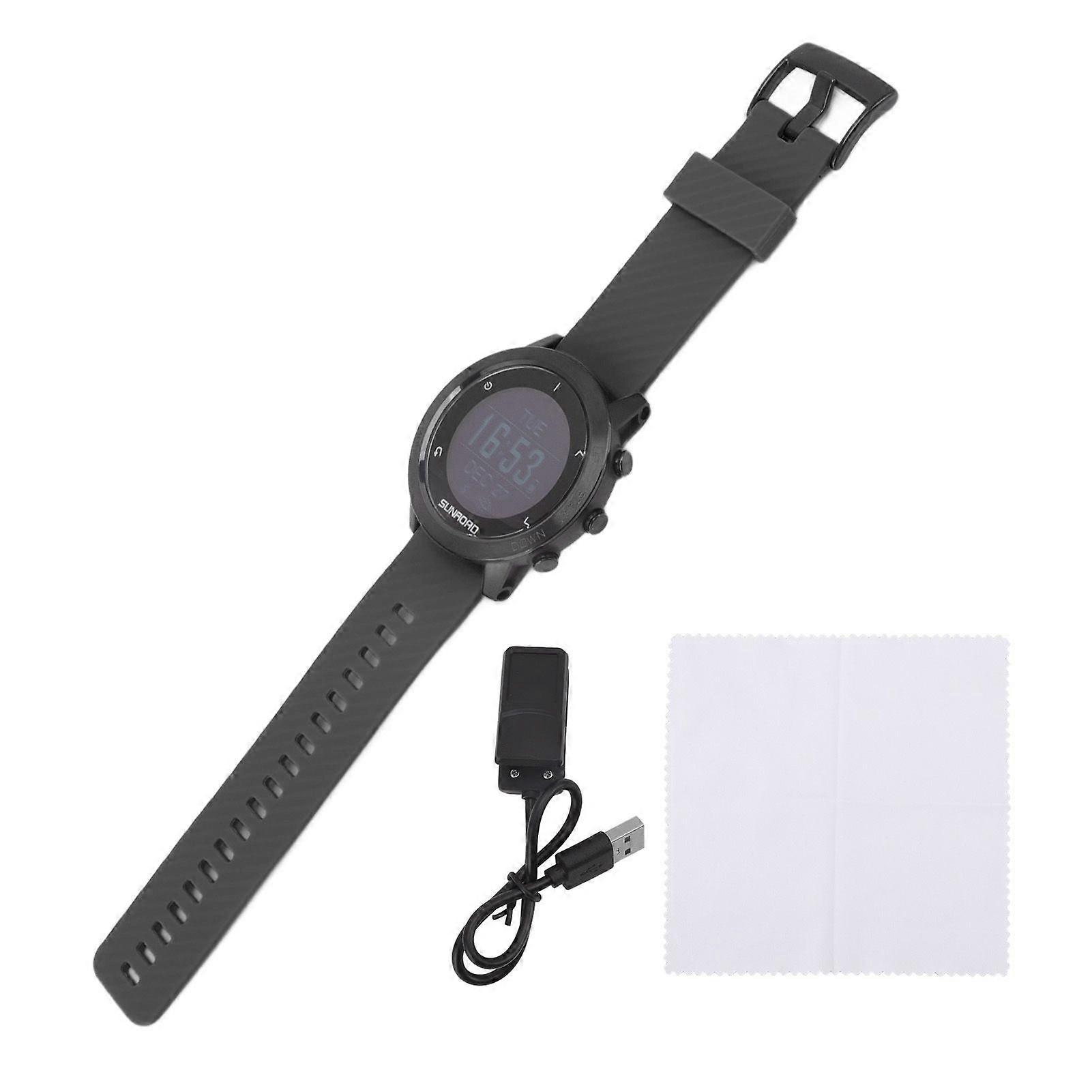 Men Diving Computer Watch Multifunctional Outdoor GPS Smart Watch for Running Walking Cycling Mountaineering Black