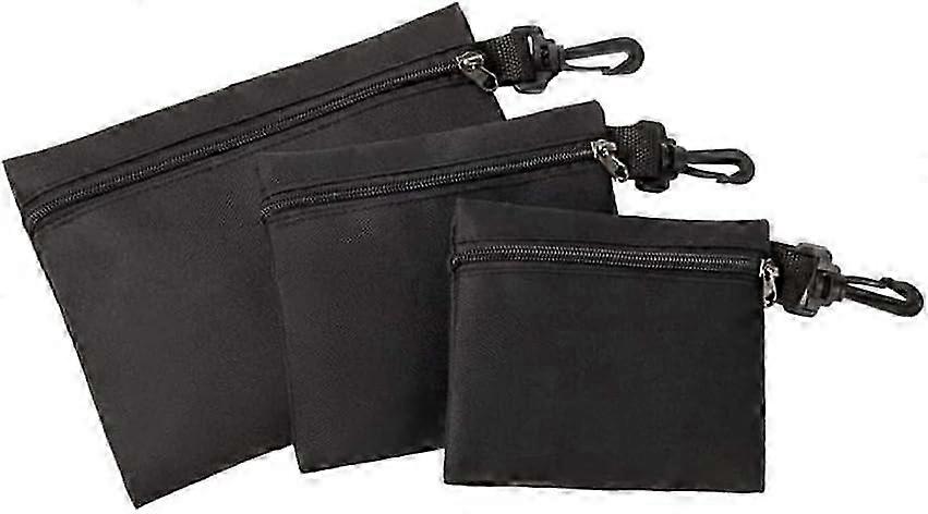 3 canvas tool zipper bag, small tool bag multi -purpose tool storage organizer hanging hooks, carpenters, technicians (5in6in+6in6,5in+9in7in) 25-26