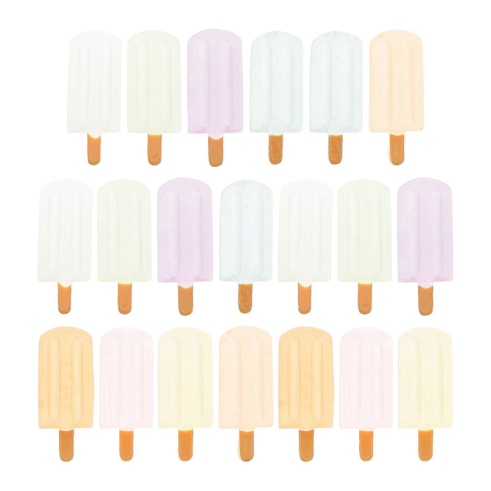 Glow in The Dark Miniature Ice Cream Resin Models for Decoration 20Pcs