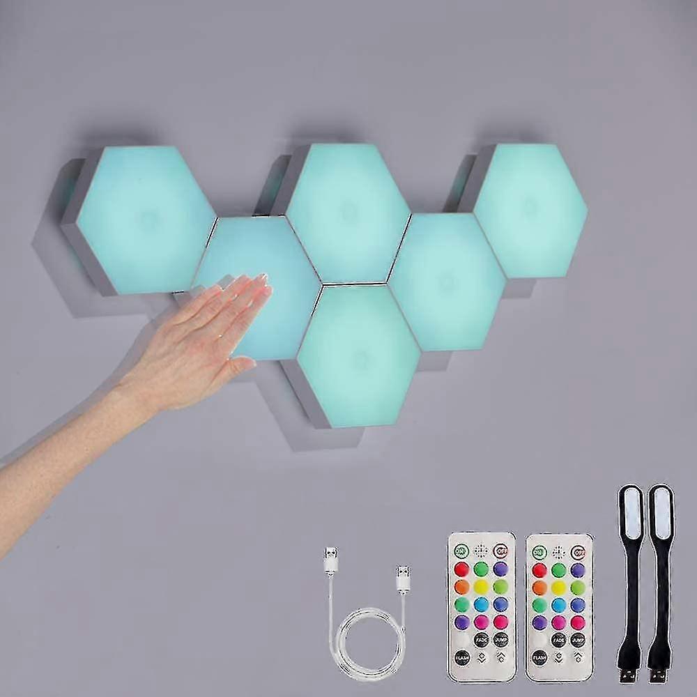 Hexagon Lights With Remote,smart Diy Hexagon Wall Lights, Dual Control Hexagonal Led Light