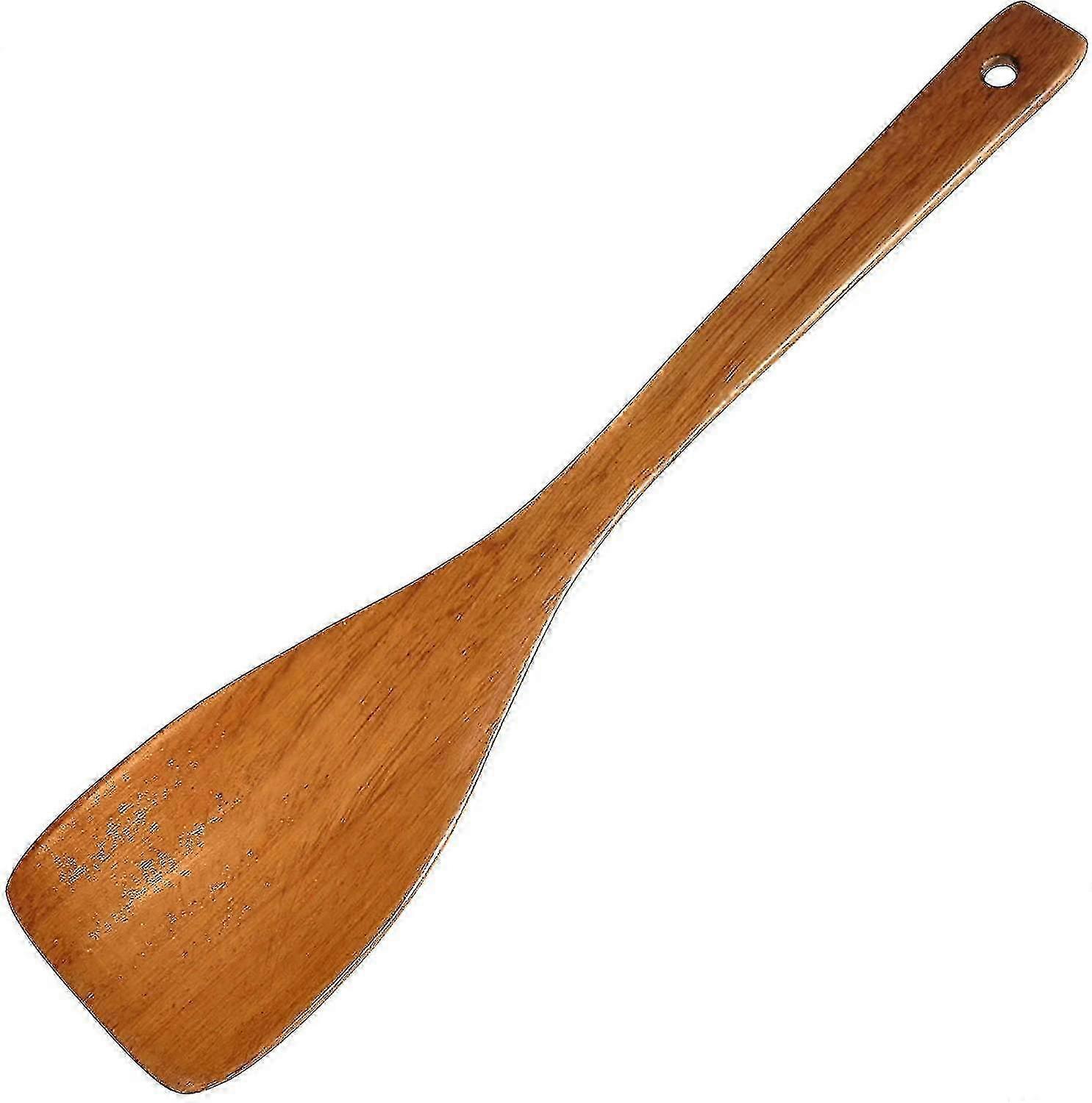 Holzspatel, gerader Spatel, antihaftbeschichteter Holzspatel mit langem Griff (1 Stück, braun)