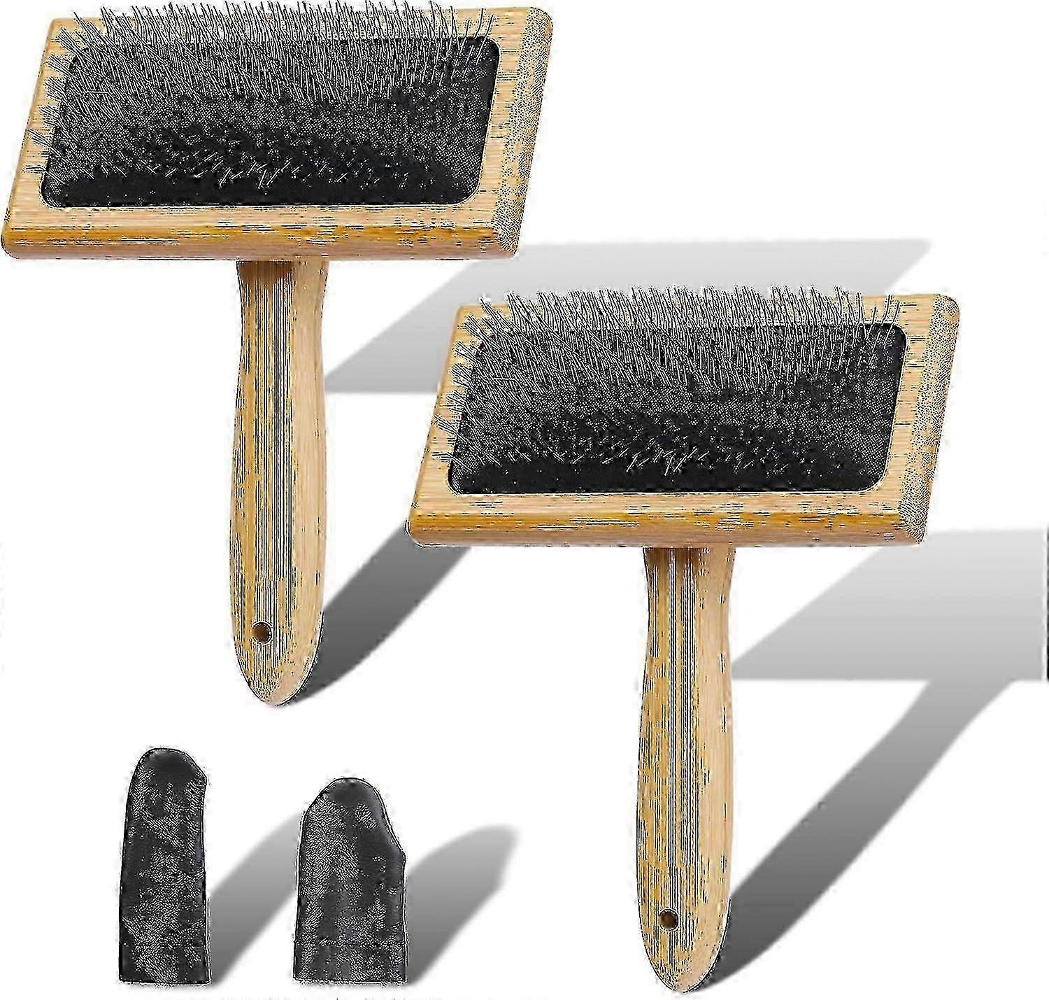 Pet Wool Hand Carders for Grooming & Fiber Blending - 2 Pack Large Combs