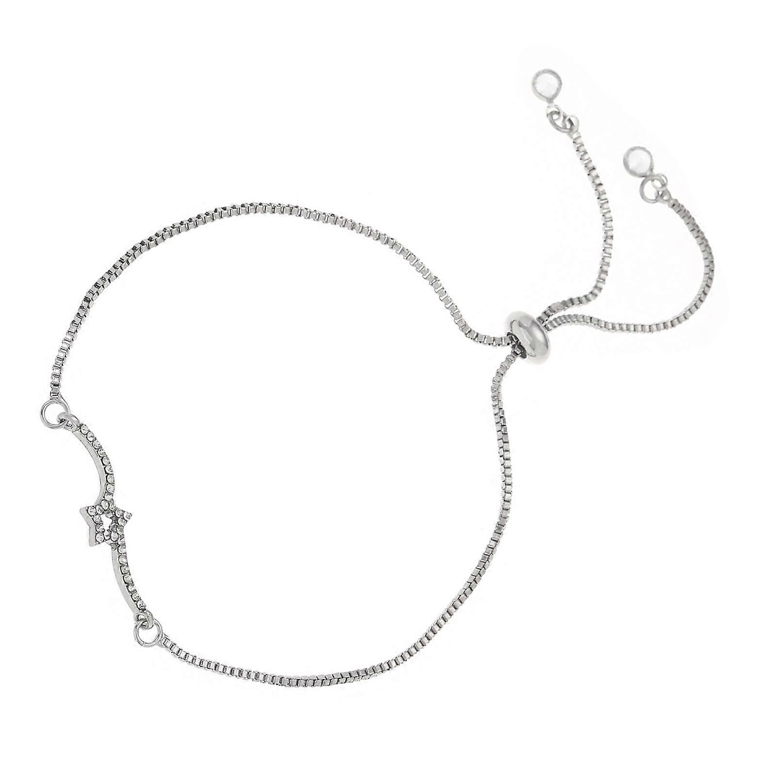 Bracelet tendance avec pendentif étoile en zircon et chaîne en zircon, plaqué or PVD 18 carats, en cuivre robuste. Usage quotidien. Multicolore.