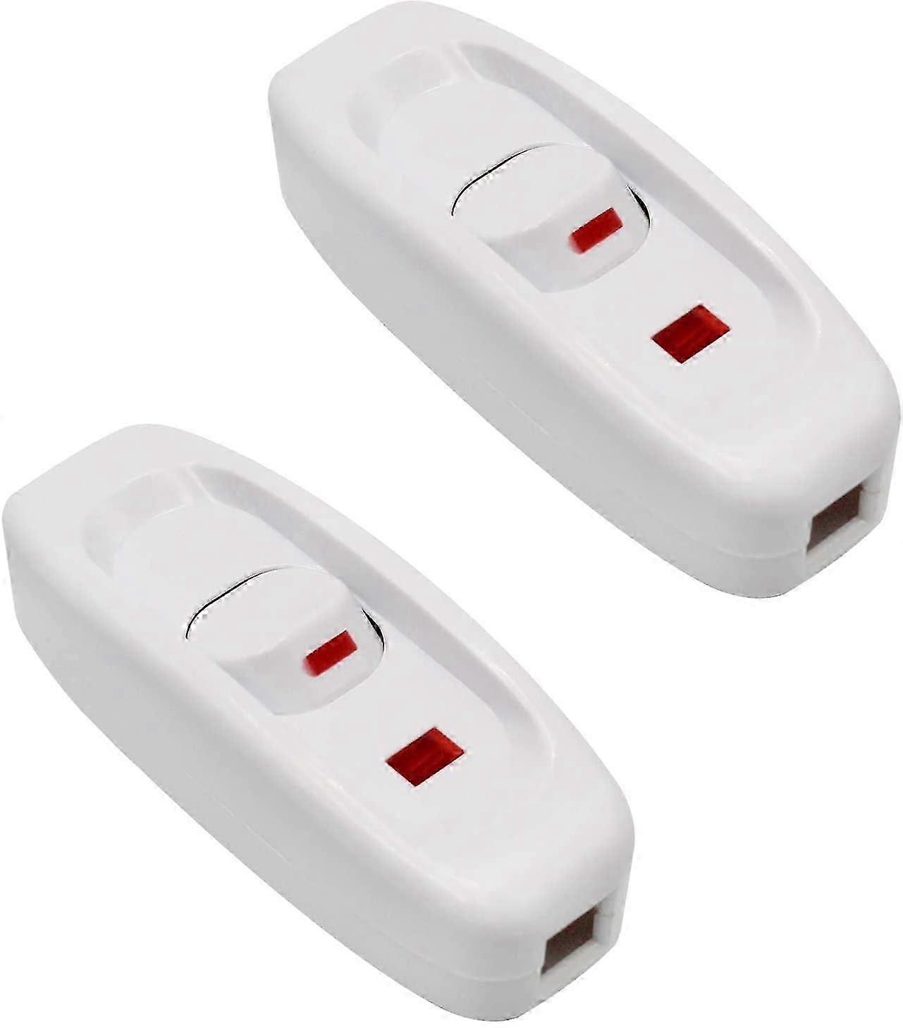 2 Bedside Lamp Switch with AC 250V 10A Inline ON/OFF, LED Indicator & Table Desk Cord Cable - Switch for Safe Lighting Control