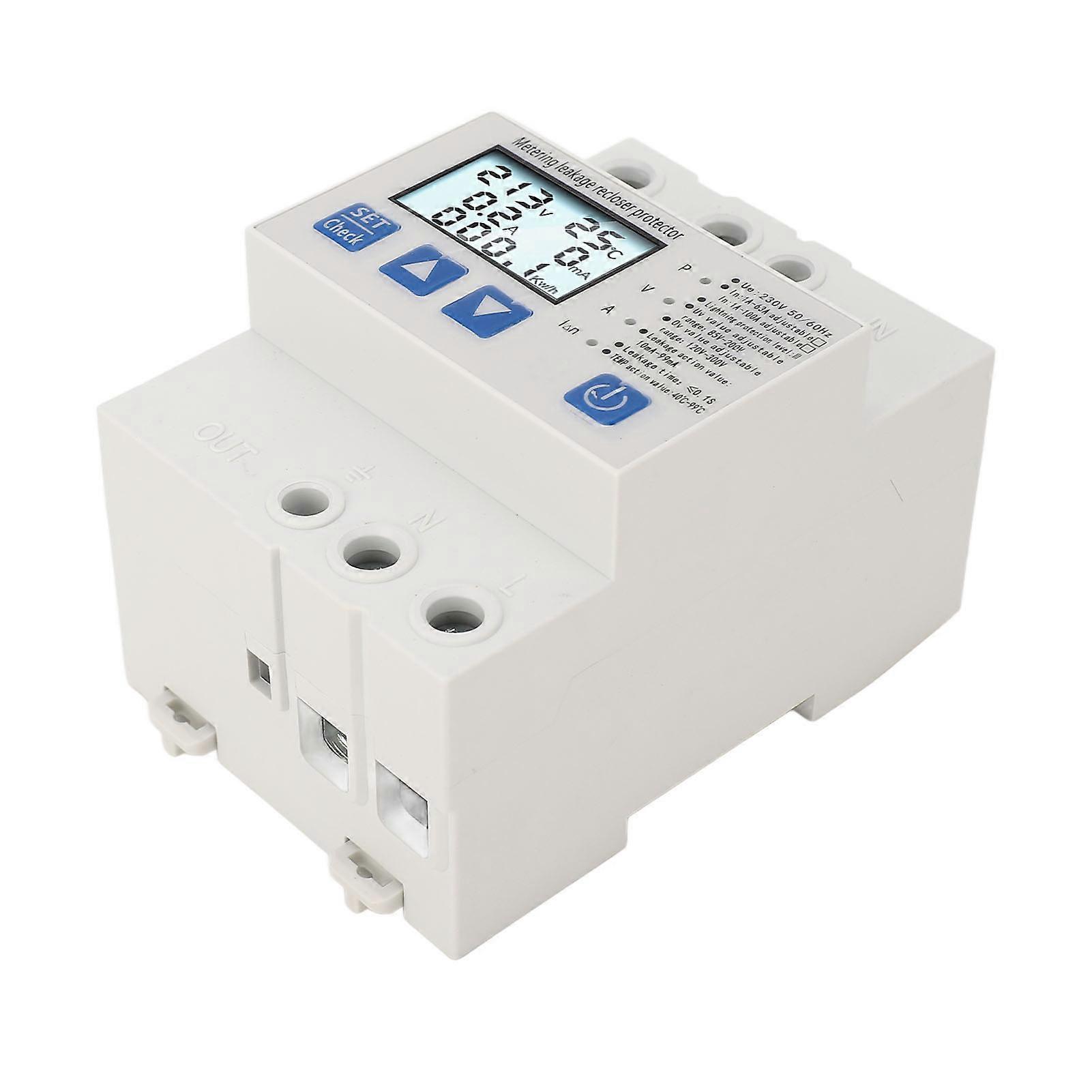 Automatic Self Recovery Power Overvoltage Protector Over Under Voltage Protective Device AC230V 1A‑63A