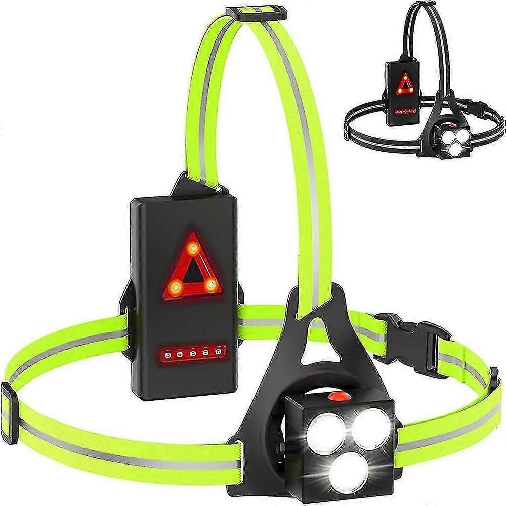 USB Rechargeable LED Chest Running Light, 500 Lumens with Reflective Strips