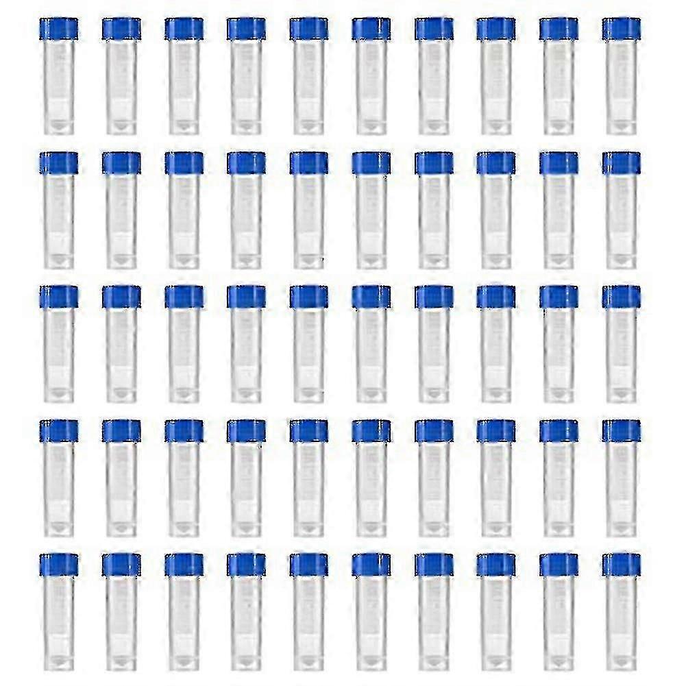 200pcs 5ml Plastic Graduated Vial Storage Container Test Tubes With Screw Caps
