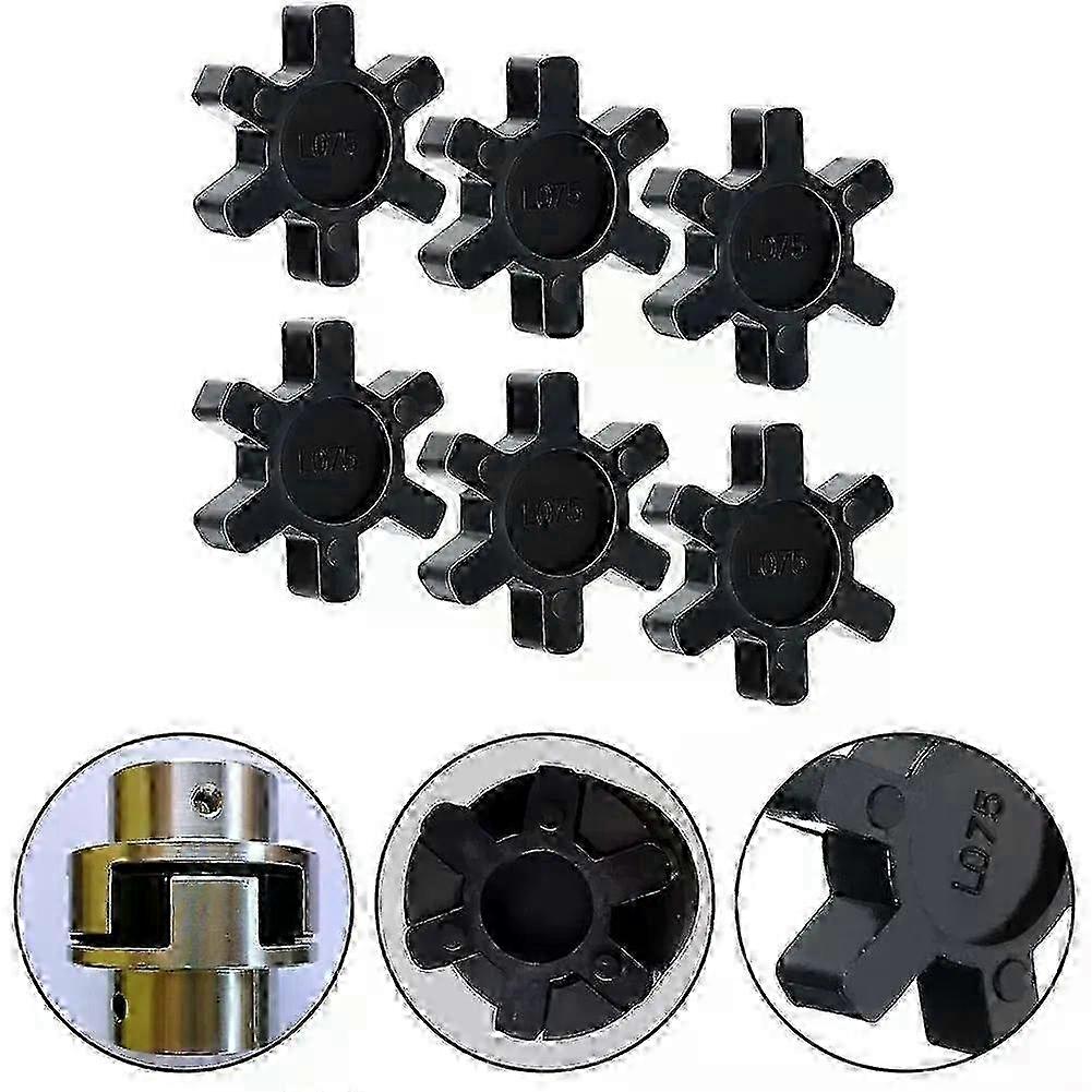 6 Pack L075 L-jaw Coupler Inserts Flexible NBR Rubber Spider Inserts for Lovejoy L-Jaw Coupling Model L095 Compatible Hwy