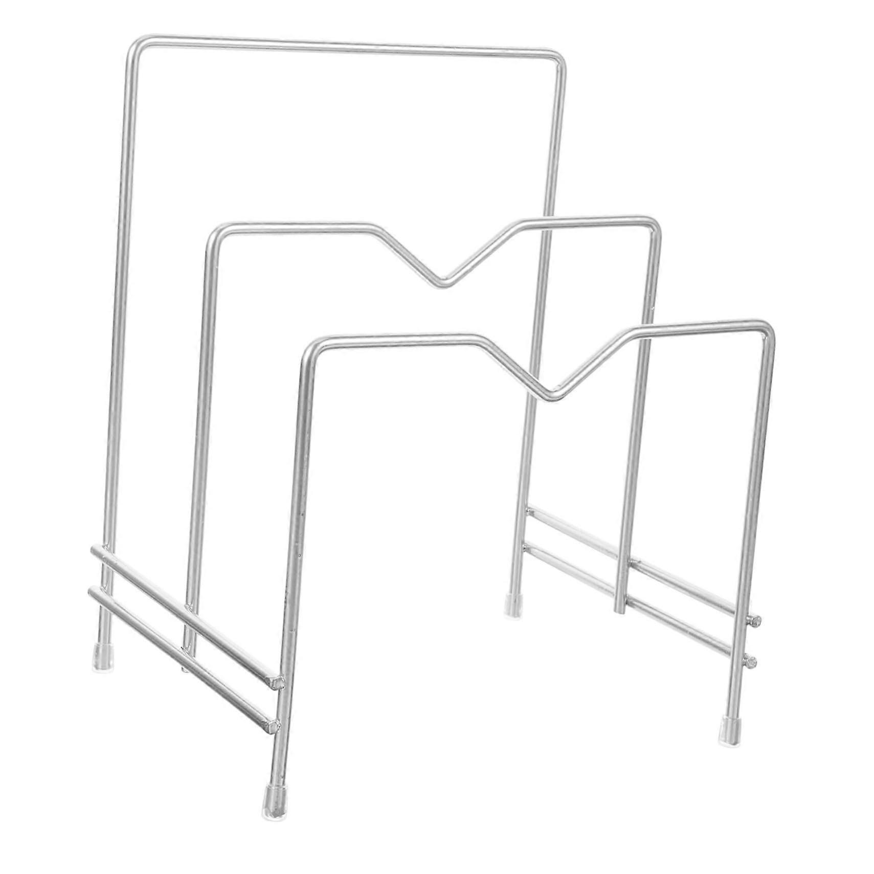 Pot Lid Knife Holder Cutting Board Organizer Stand Kitchen Multifunctional Storage Rack With Suction Cup