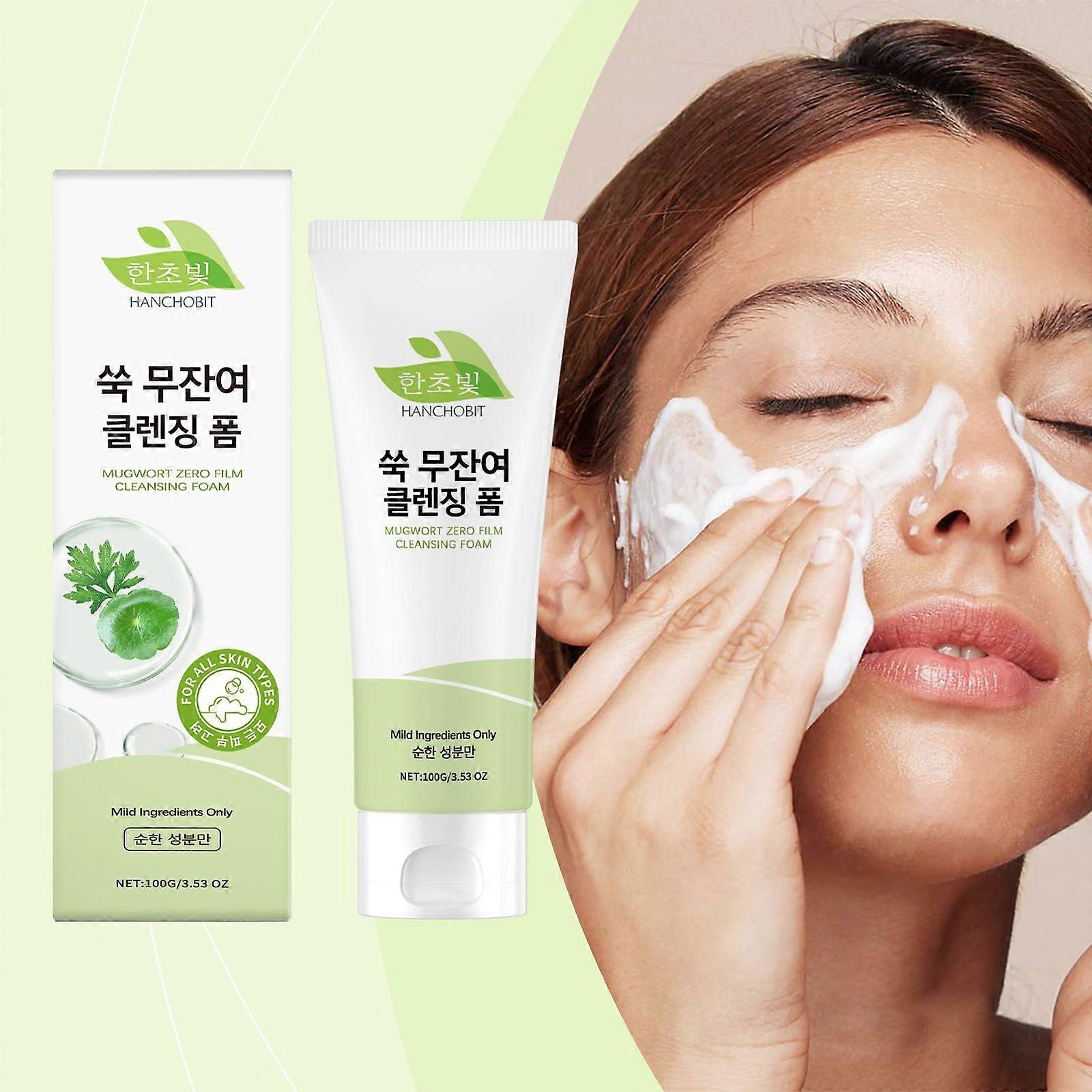 Hanchobit Mugwort Facial Cleanser Gently Cleanses The Face For Daily Use. Its Dense Foam Deeply Cleanses And Cares For The Skin