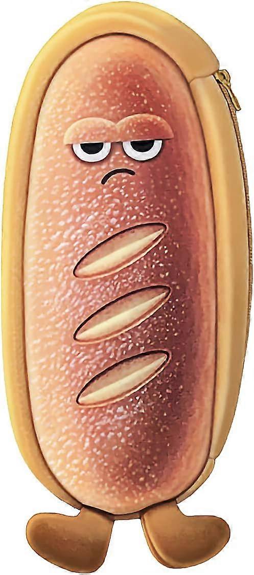 Cute large capacity bread-shaped pencil case