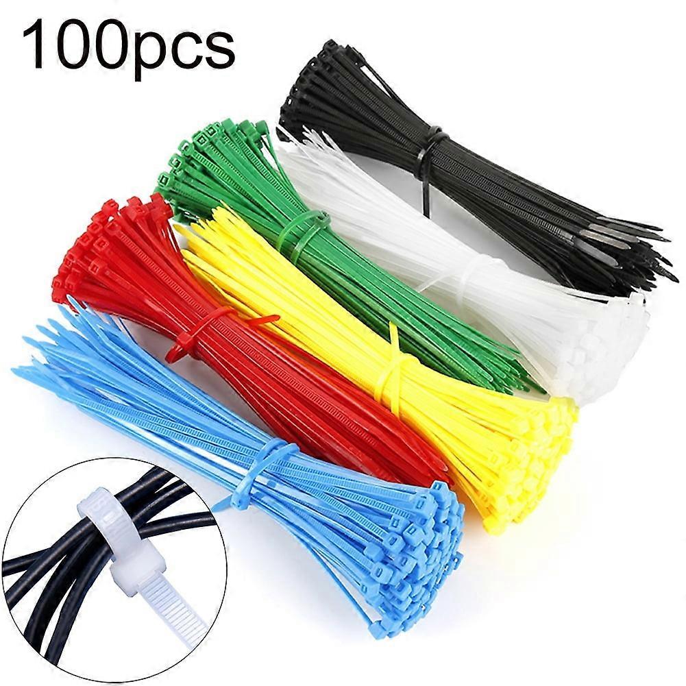 100Pcs Self-locking Nylon Plastic Wire Binding Cable Ties Fastener Wraps Strap